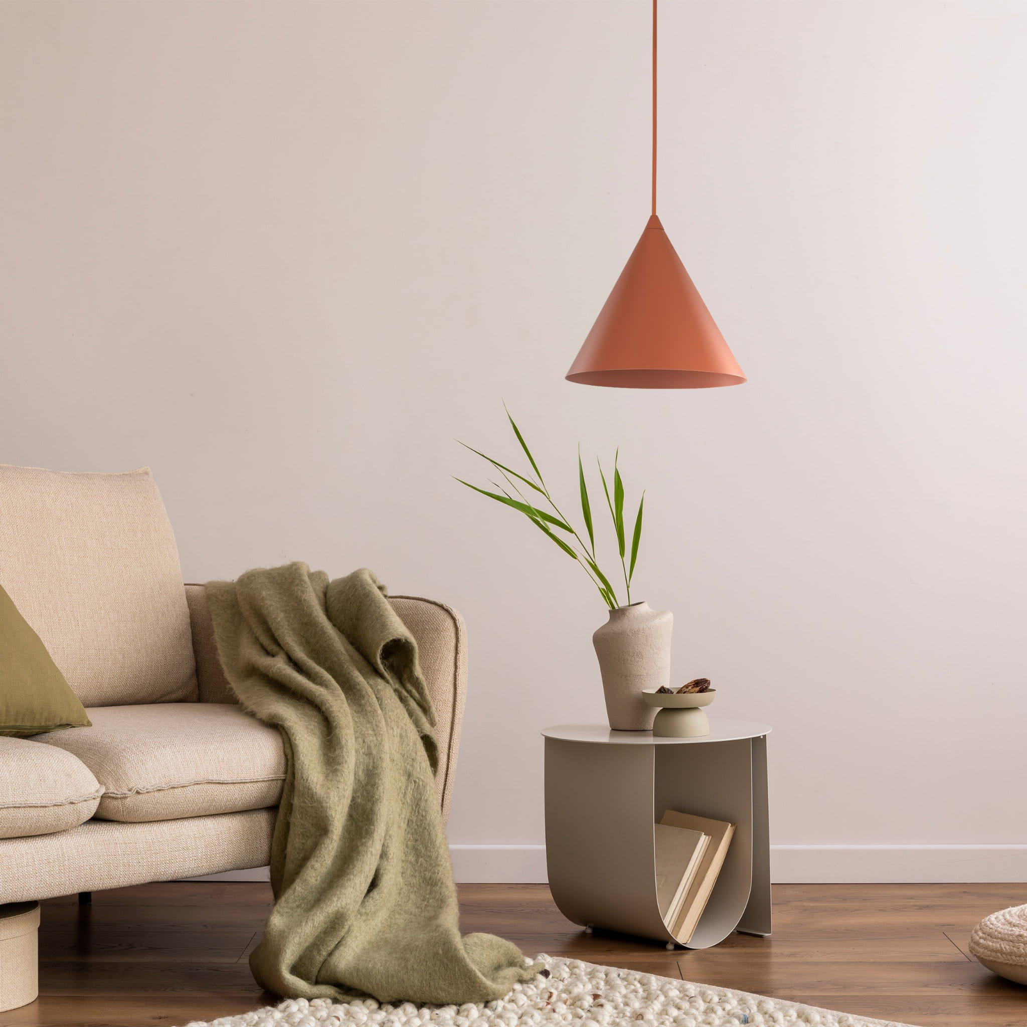 Lampa wisząca nowoczesna skandynawska klosz metalowy stożek czerwona TK Lighting Cono 6632 1x15W E27