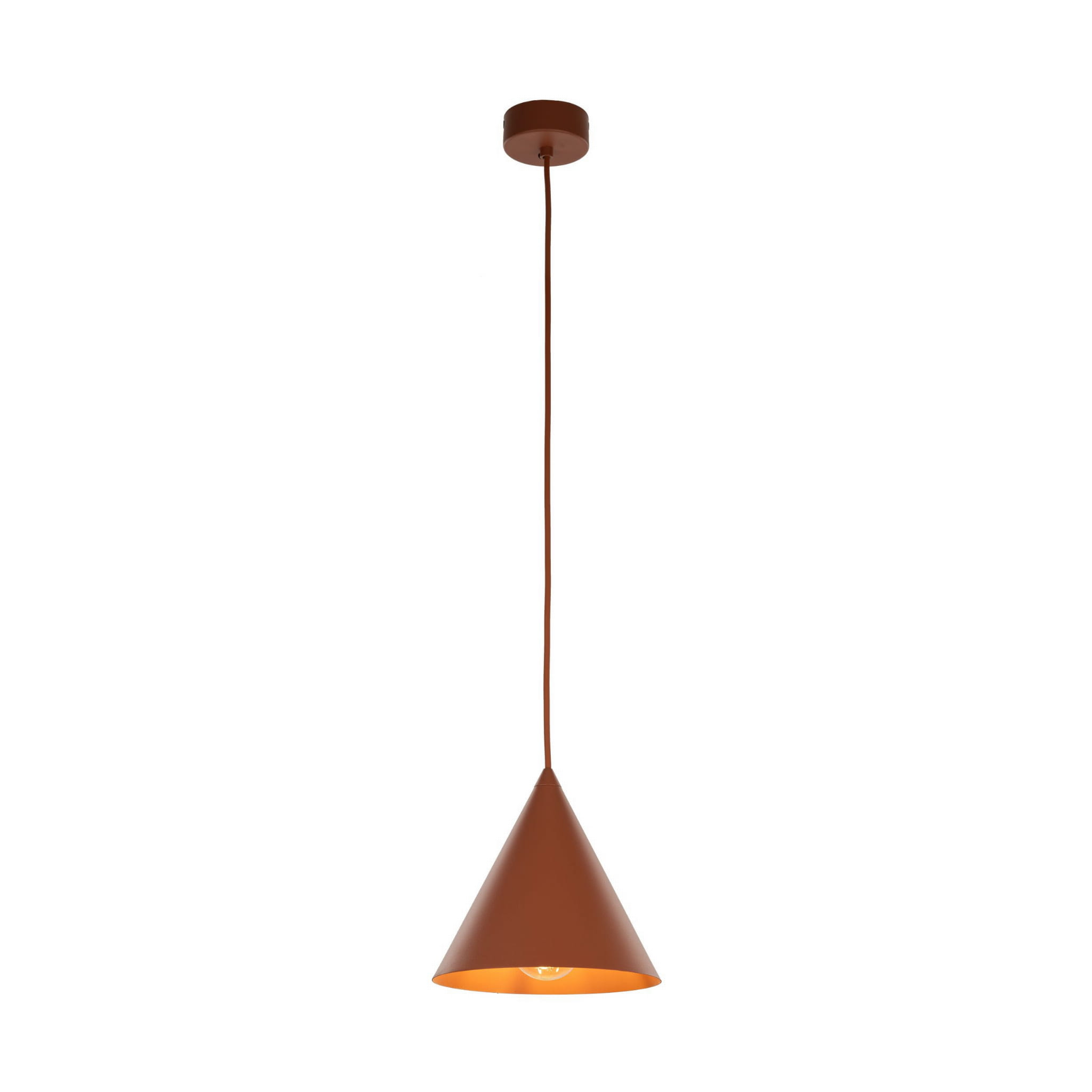 Lampa wisząca nowoczesna skandynawska klosz metalowy stożek czerwona TK Lighting Cono 10076 1x15W E27