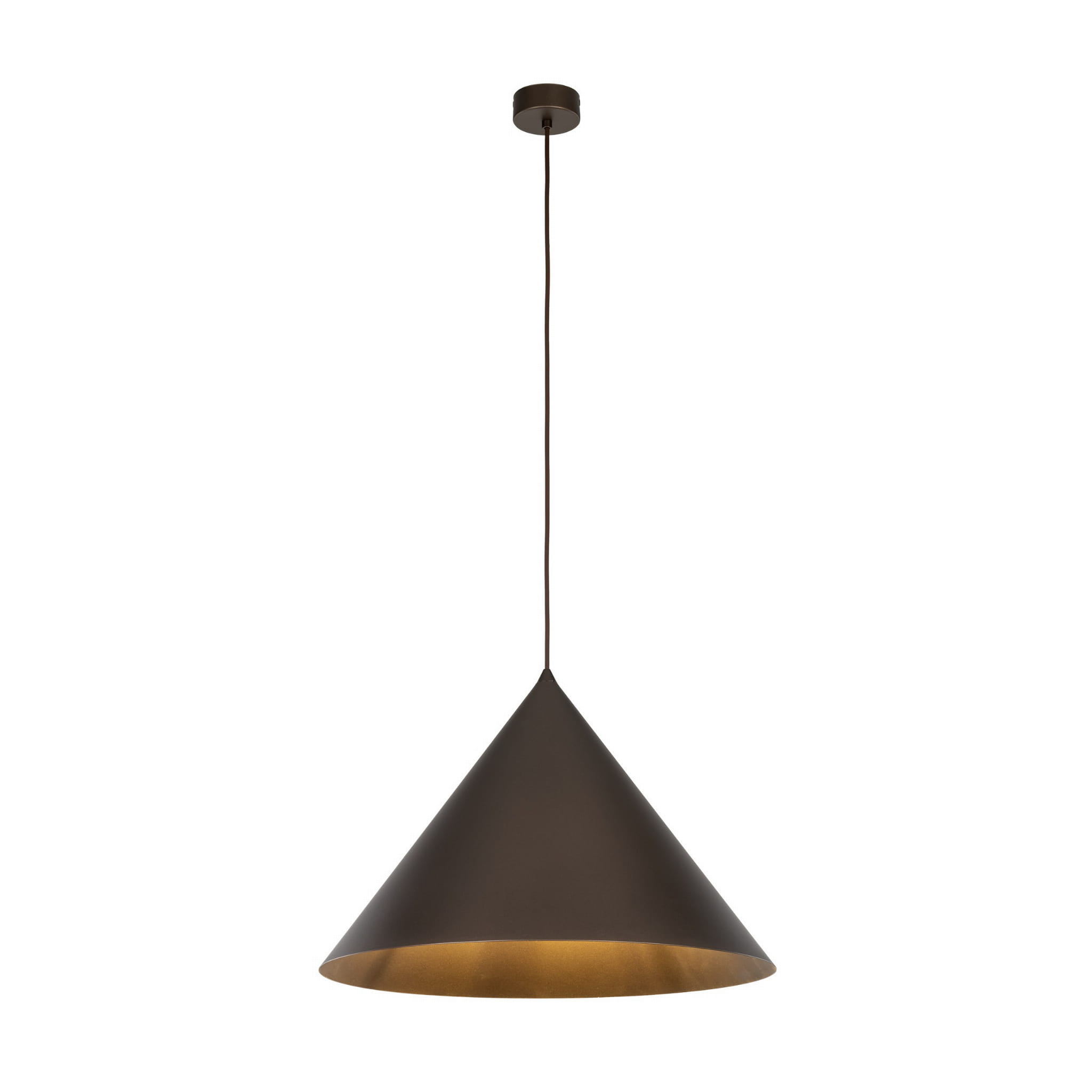 Lampa wisząca nowoczesna skandynawska klosz metalowy stożek brązowa TK Lighting Cono 10062 1x15W E27