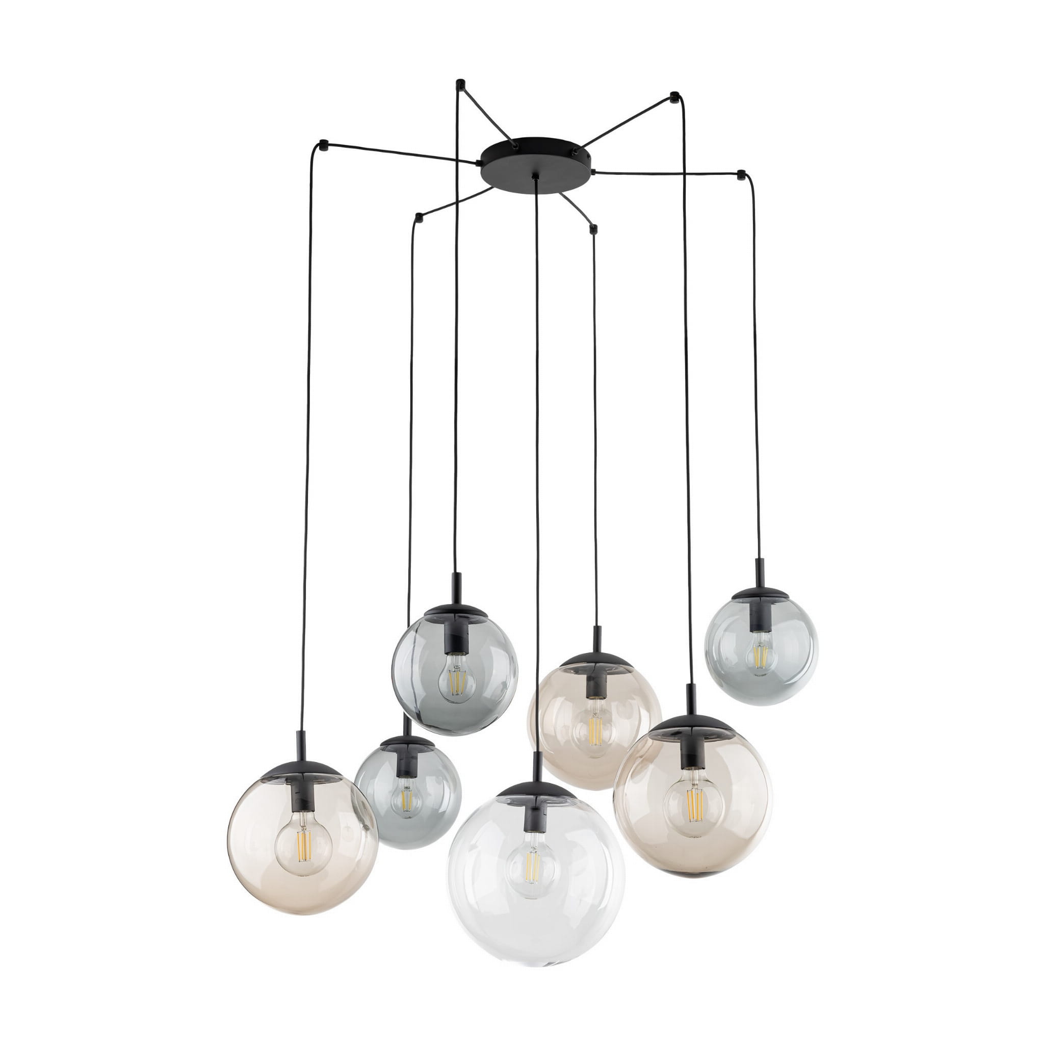 Lampa wisząca nowoczesna elegancka glamour loft industrialna klosz szklany grafitowa złota TK Lighting Delta 4839 1x15W E27