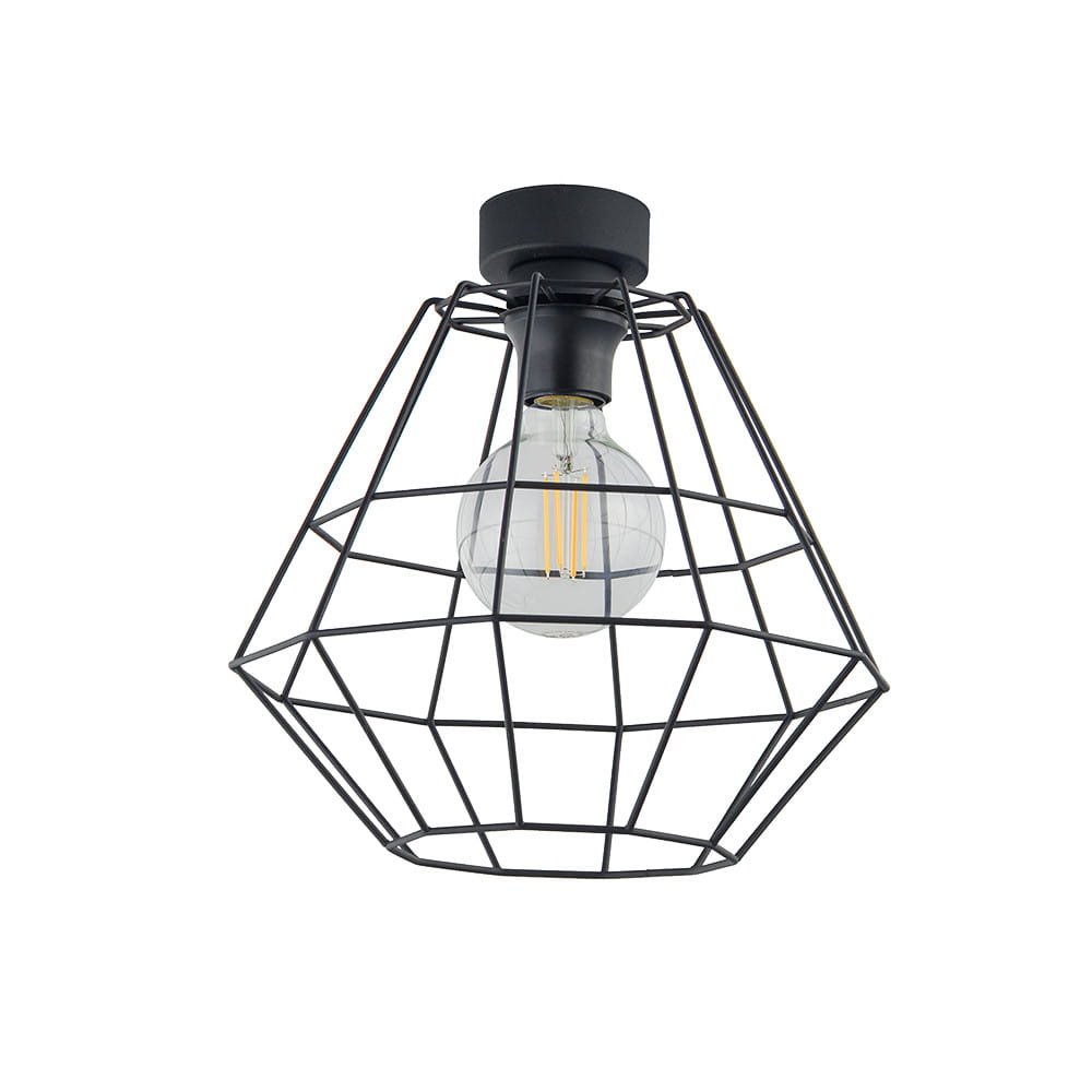 Kinkiet nowoczesny loft industrialny ażurowy pręty kratka czarny TK Lighting Diamond 6200 1x15W E27