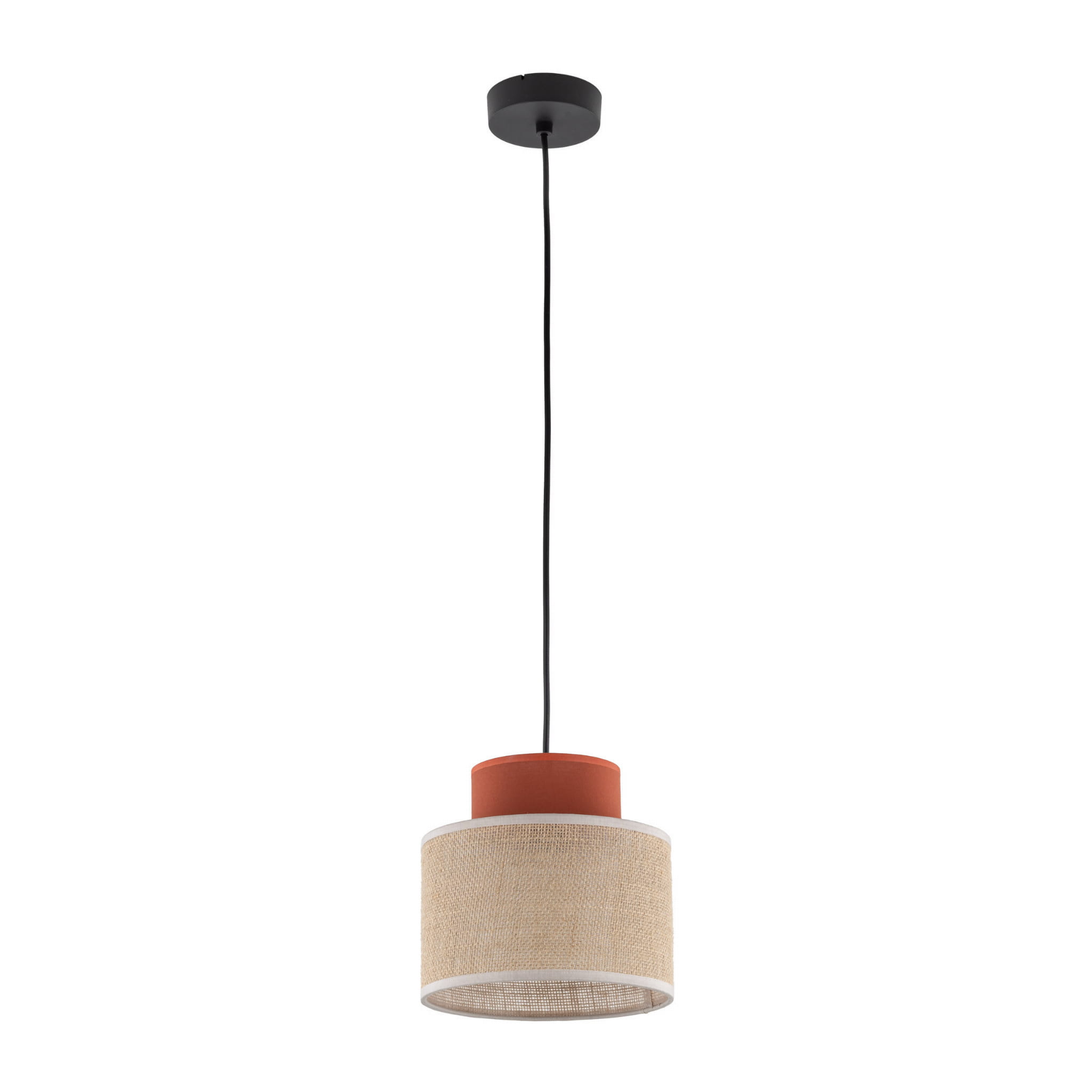 Lampa wisząca nowoczesna boho skandynawska abażur materiałowy jutaceglana TK Lighting Duo 2785 1x15W E27