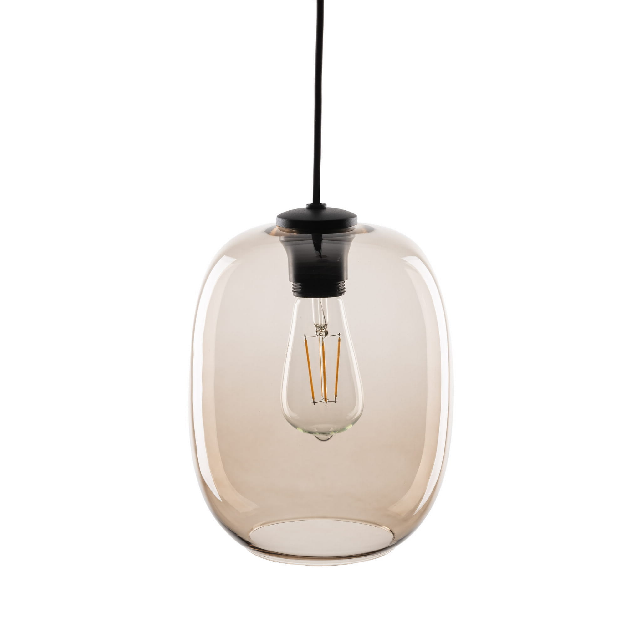 Lampa wisząca nowoczesna klasyczna loft elegancka klosz szklany topaz czarna TK Lighting Elio 4338 1x15W E27