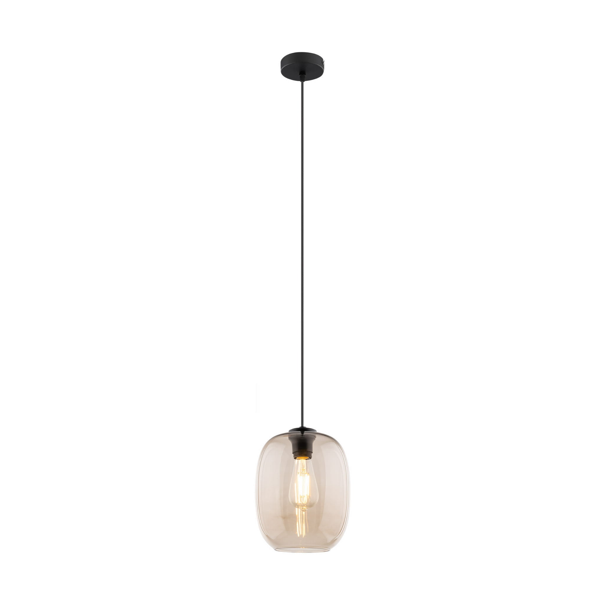 Lampa wisząca nowoczesna klasyczna loft elegancka klosz szklany topaz czarna TK Lighting Elio 4338 1x15W E27