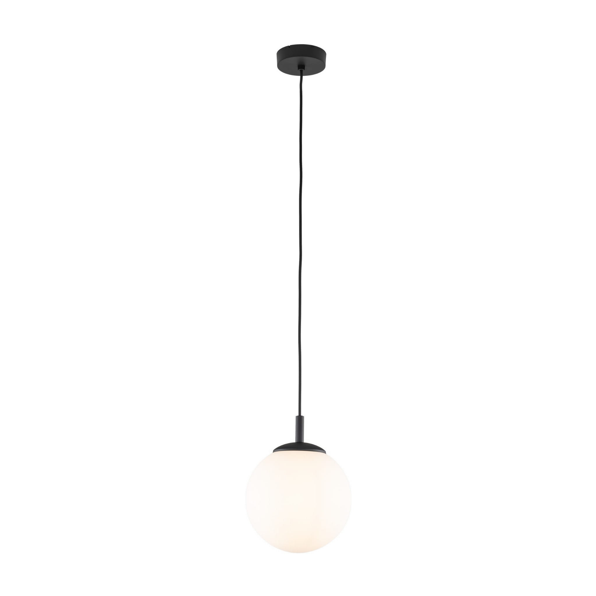Lampa wisząca nowoczesna elegancka loft industrialna klosz szklany kula biała czarna TK Lighting Esme 5669 1x15W E27