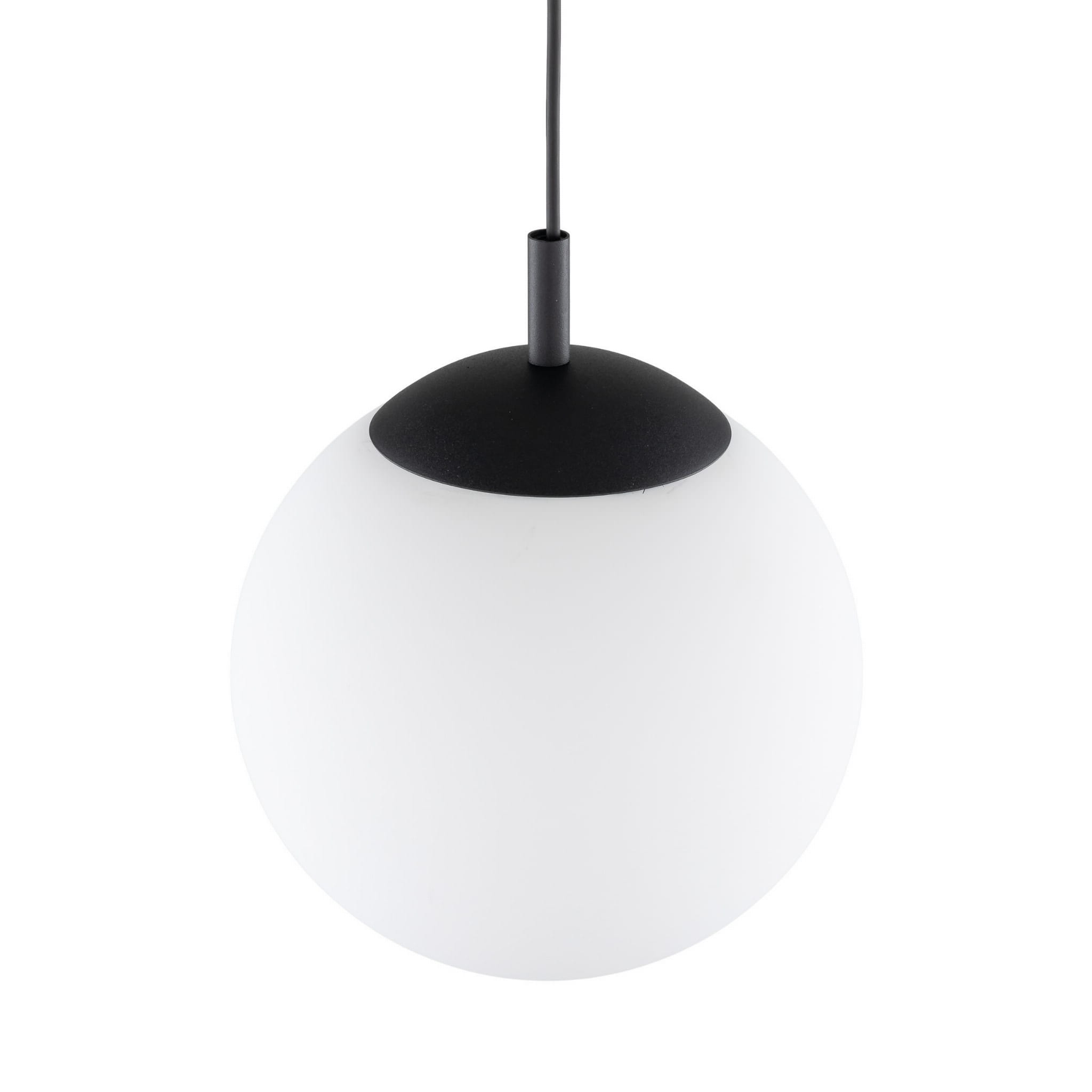 Lampa wisząca nowoczesna elegancka loft industrialna klosz szklany kula biała czarna TK Lighting Esme 5670 1x15W E27