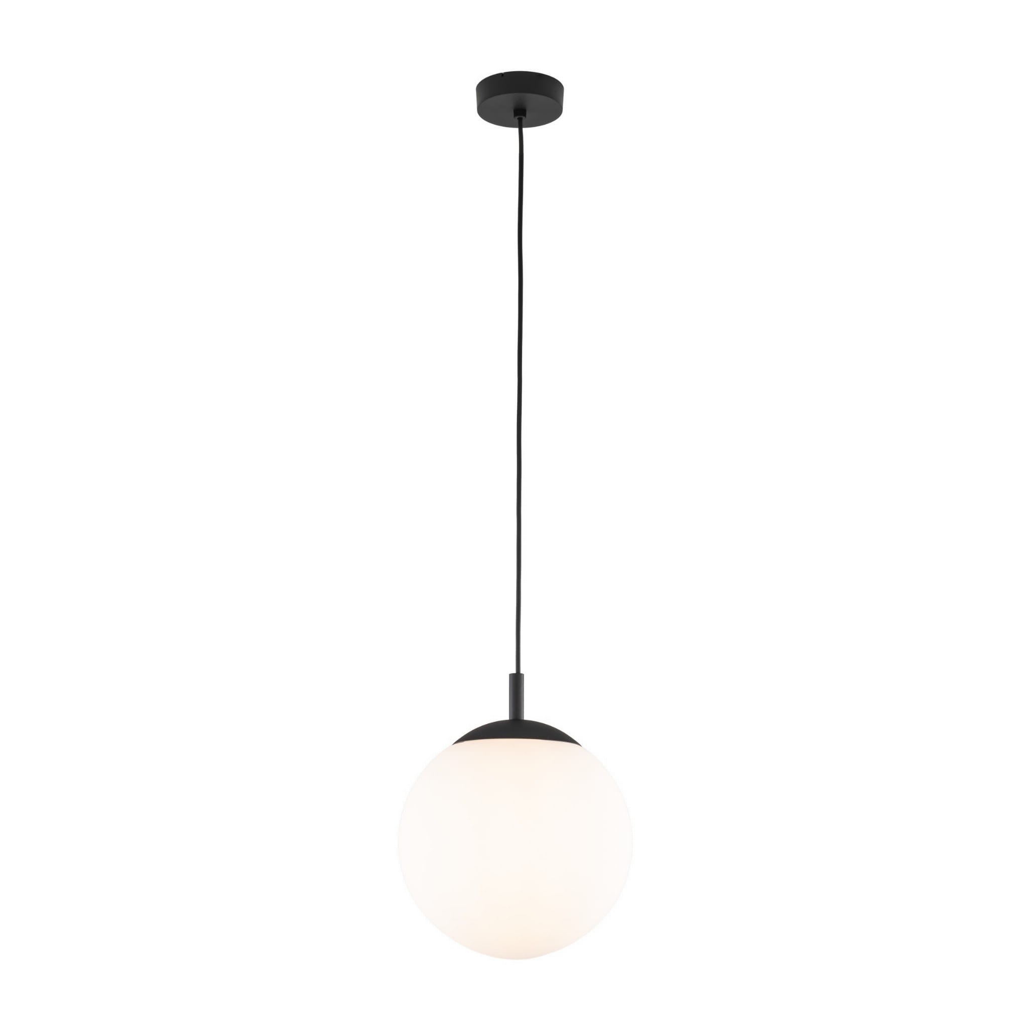Lampa wisząca nowoczesna elegancka loft industrialna klosz szklany kula biała czarna TK Lighting Esme 5670 1x15W E27