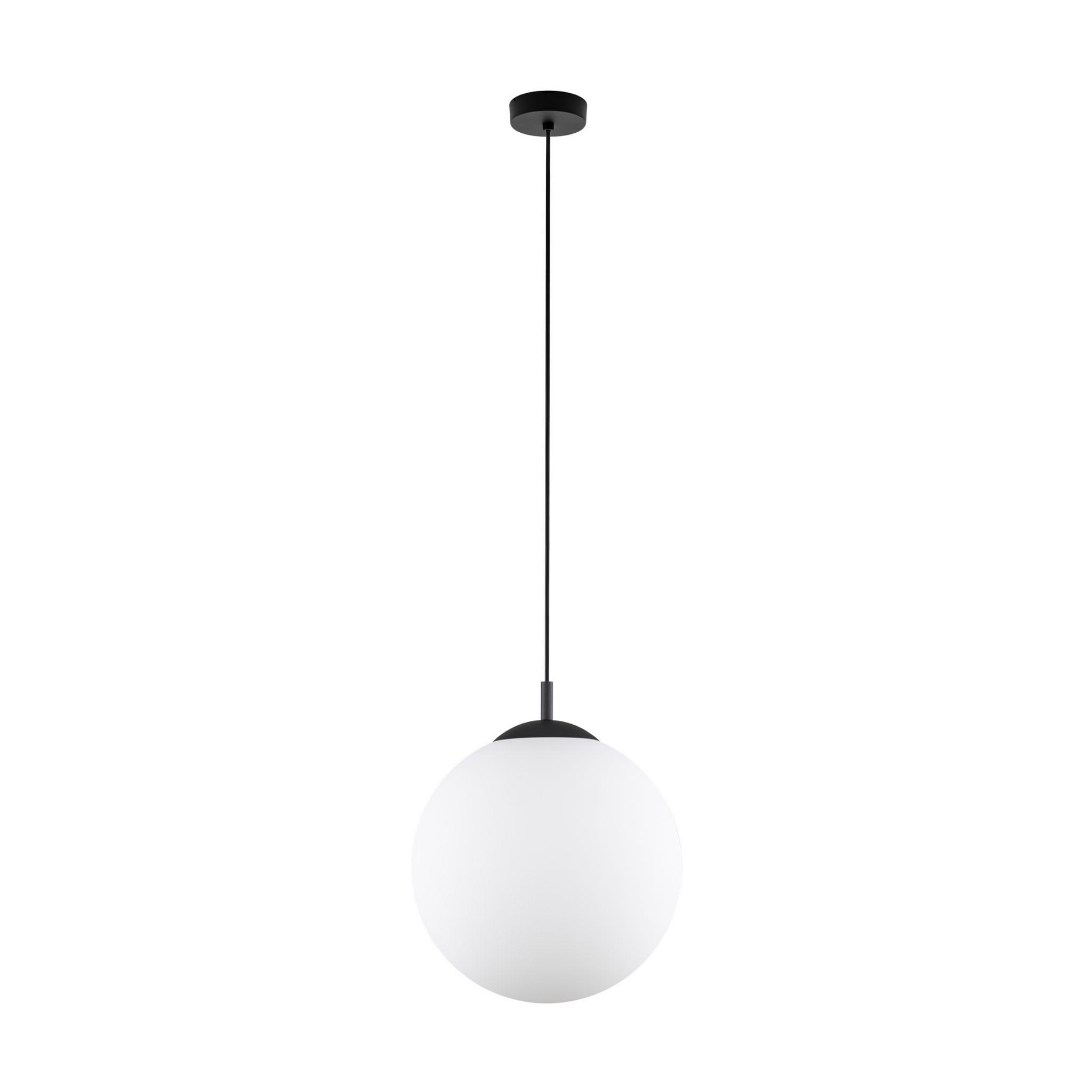 Lampa wisząca nowoczesna elegancka loft industrialna klosz szklany kula biała czarna TK Lighting Esme 5670 1x15W E27