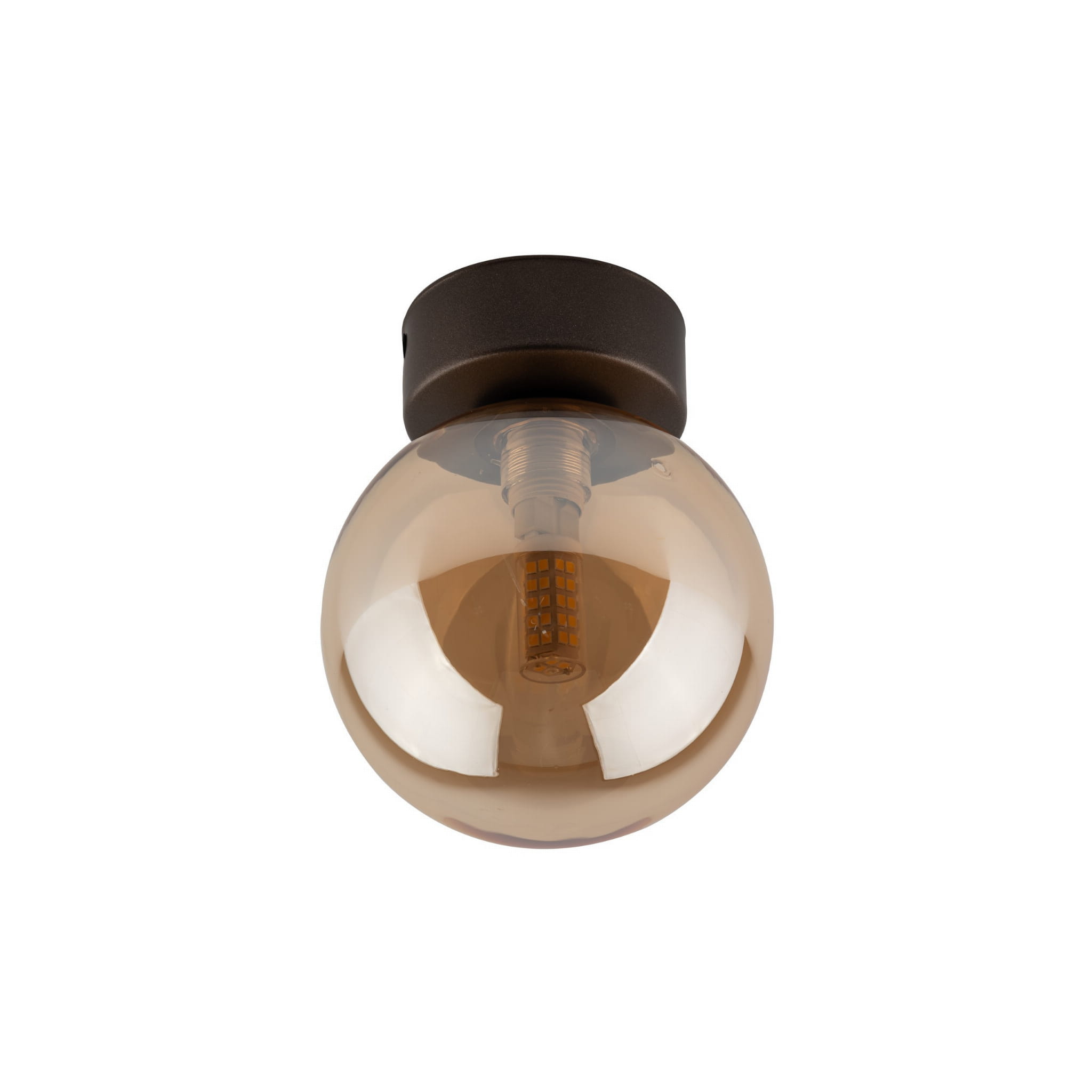 Kinkiet nowoczesny skandynawski elegancki loft industrialny klosz szklany kula bursztynowy brązowy TK Lighting Estera 10256 1x8W G9