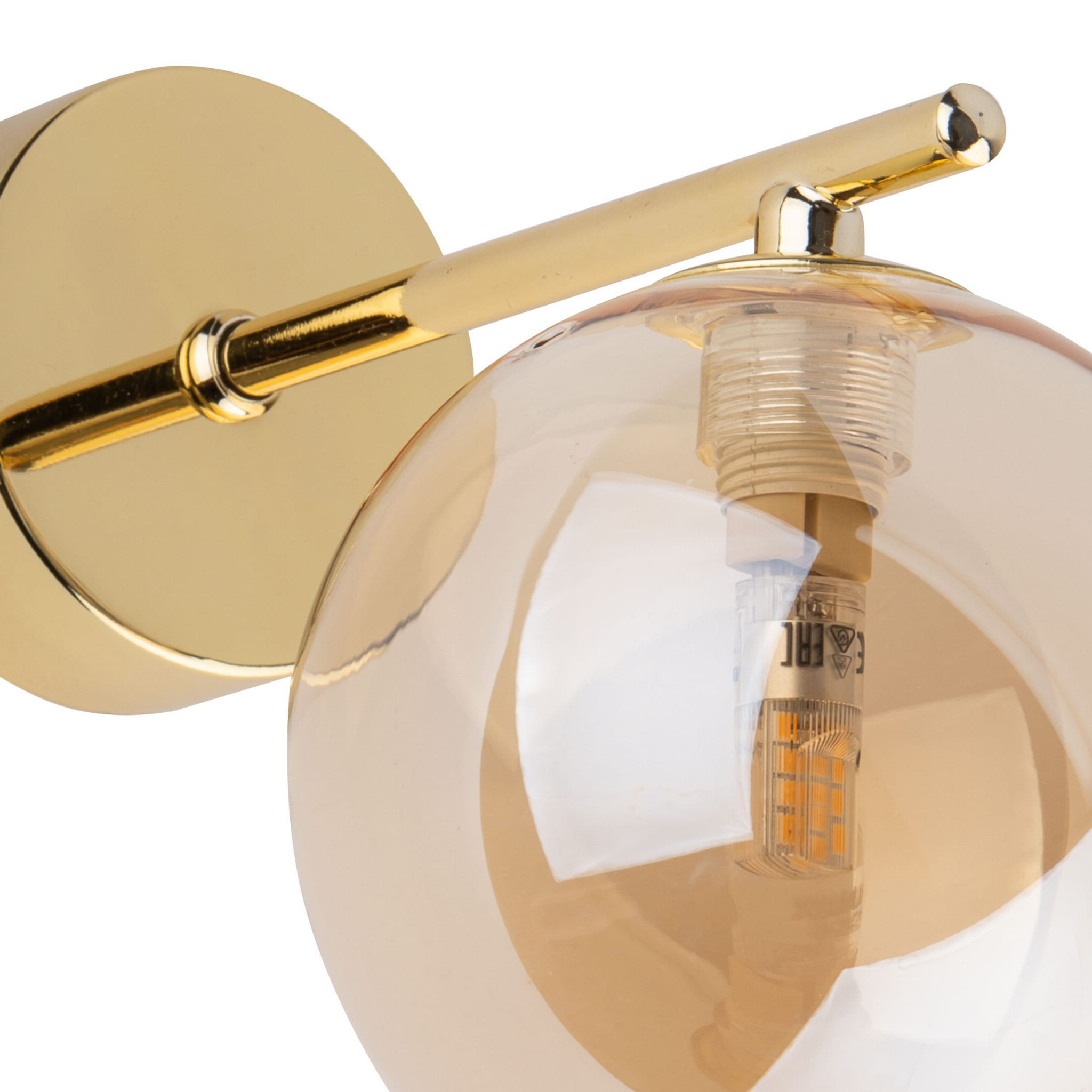 Kinkiet lampa ścienna modern szklany klosz Tk Lighting Estera 4778 1x6W G9 bursztynowy złoty