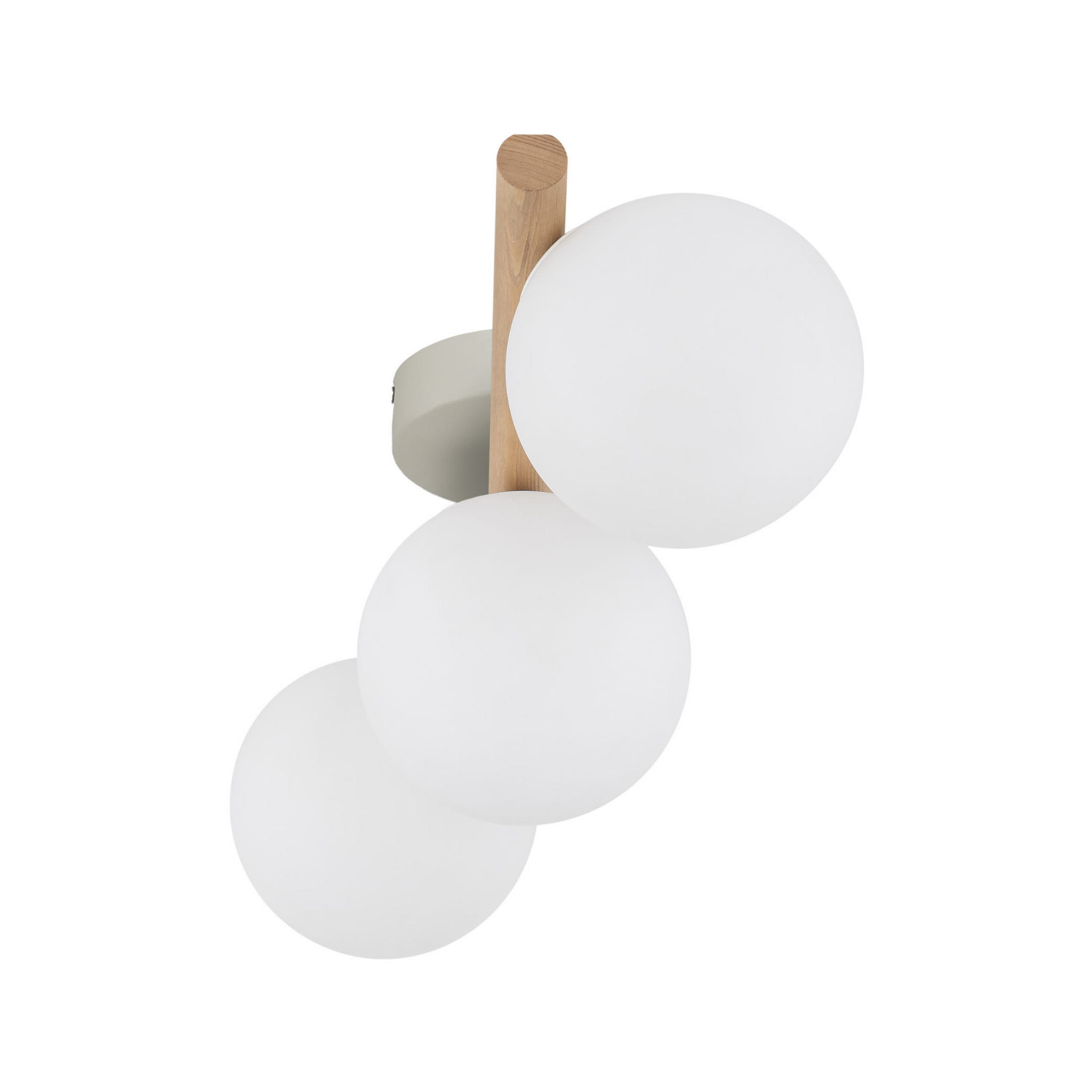 Plafon nowoczesny elegancki loft industrialny klosz szklany kule belka drewniana drewniany biały TK Lighting Estera 5768 3x6W G9