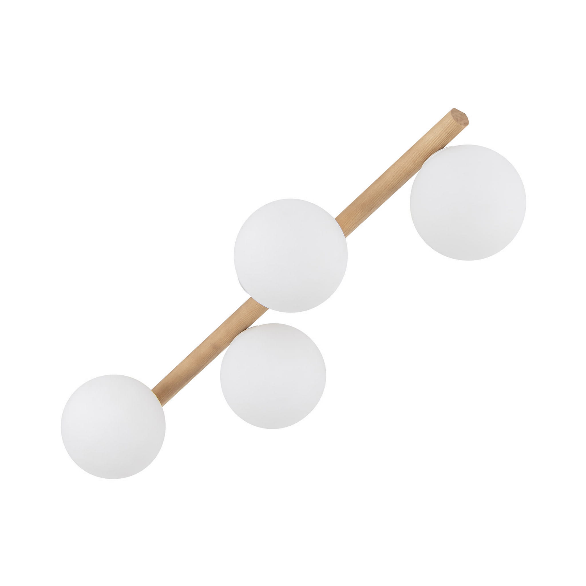 Plafon nowoczesny elegancki loft industrialny klosz szklany kule belka drewniana drewniany biały TK Lighting Estera 5769 4x6W G9