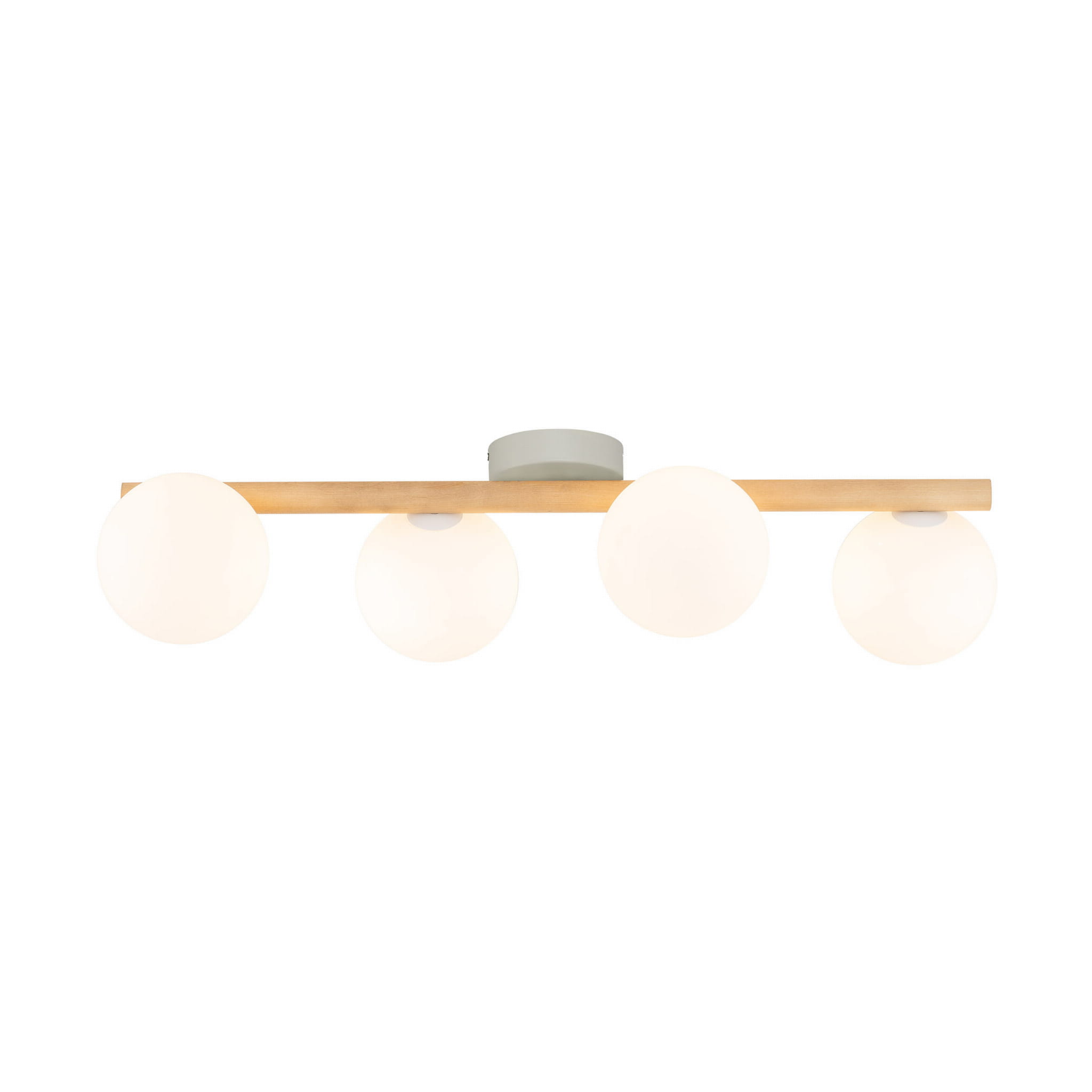 Plafon nowoczesny elegancki loft industrialny klosz szklany kule belka drewniana drewniany biały TK Lighting Estera 5769 4x6W G9