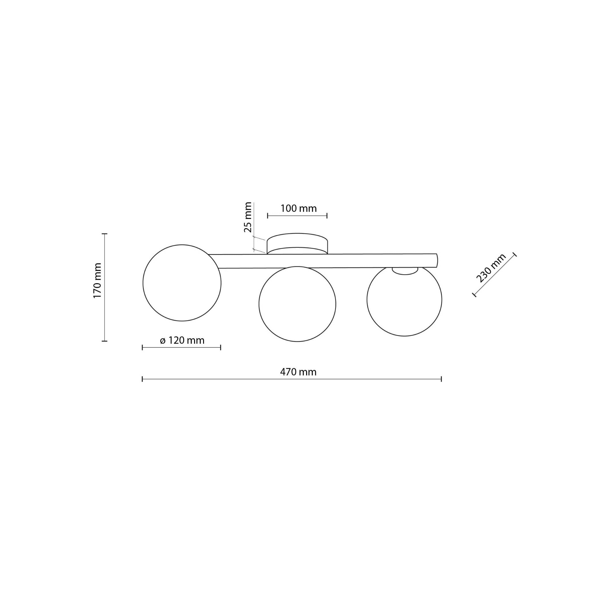 Plafon nowoczesny elegancki loft industrialny klosz szklany kule belka drewniana orzech biały TK Lighting Estera 10269 3x6W G9