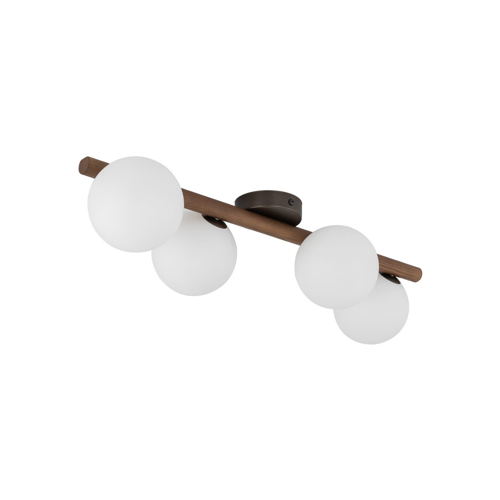 Plafon nowoczesny elegancki loft industrialny klosz szklany kule belka drewniana orzech biały TK Lighting Estera 10269 3x6W G9