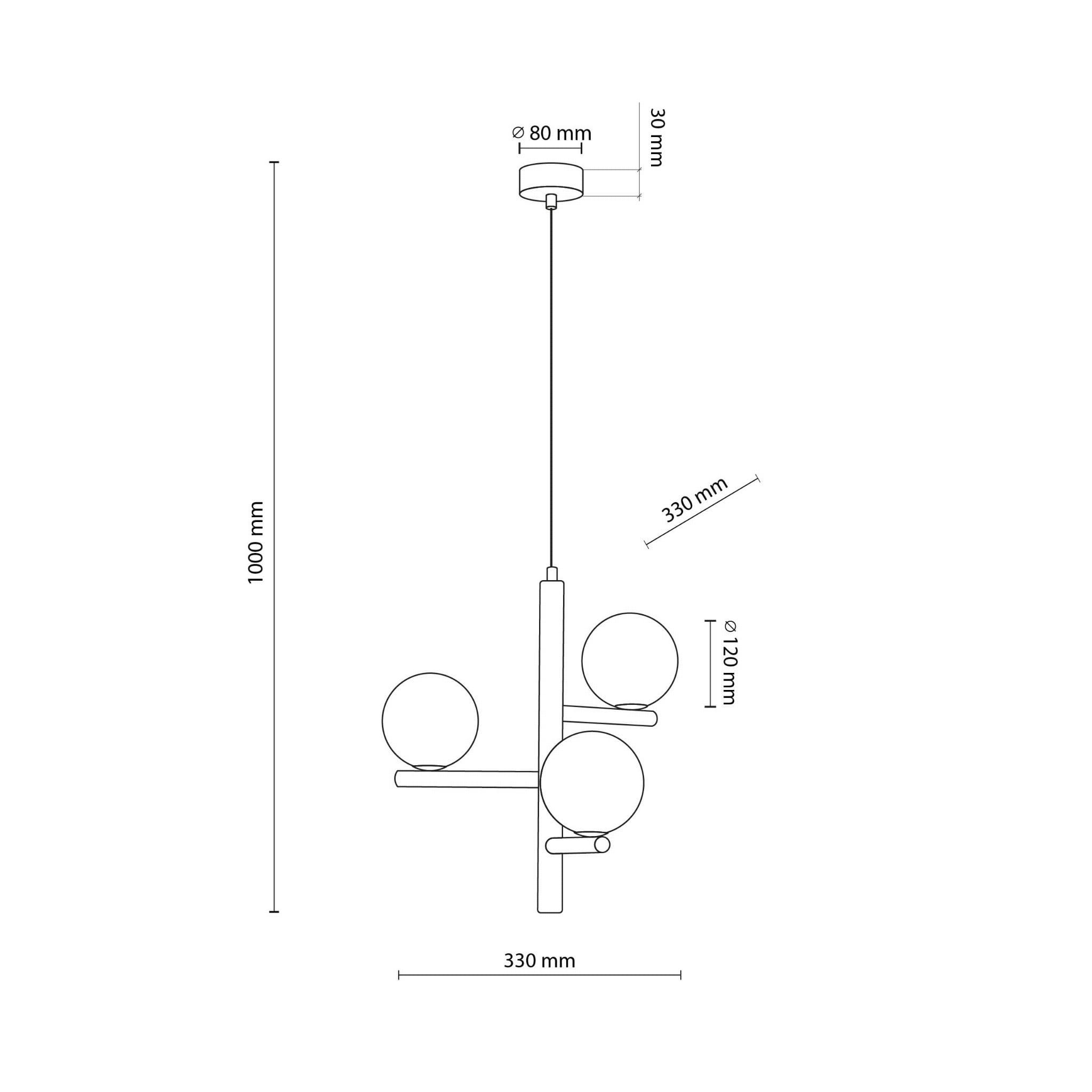 Lampa wisząca nowoczesna elegancka loft industrialna drewniana klosz szklany kule patyk rurka orzech biała TK Lighting Estera 10271 3x6W G9