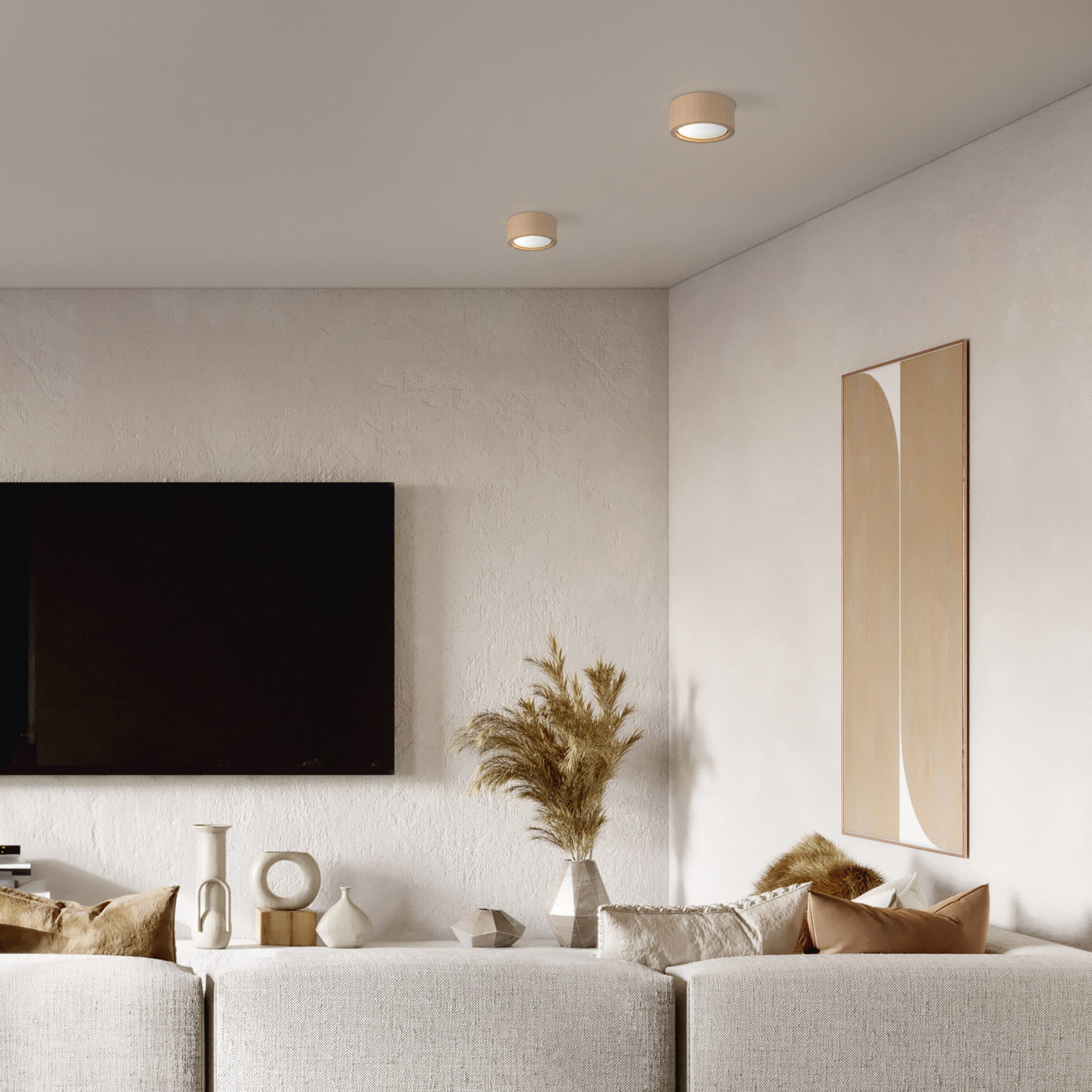 Spot nowoczesny skandynawski boho drewniany koło tuba drewniany TK Lighting Eve 10123 1x11W GX53