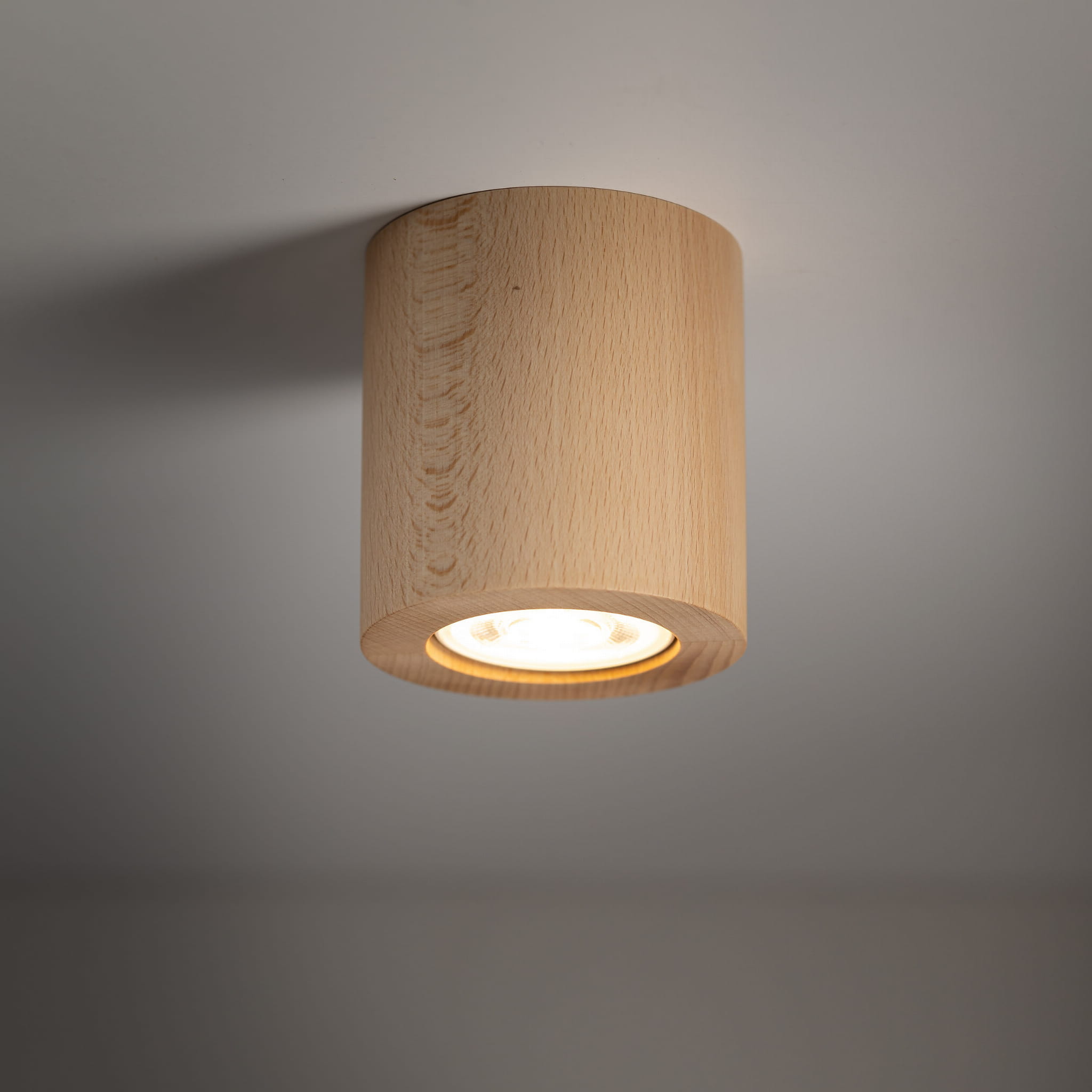 Spot nowoczesny skandynawski boho drewniany koło tuba drewniany TK Lighting Eve 10121 1x10W GU10