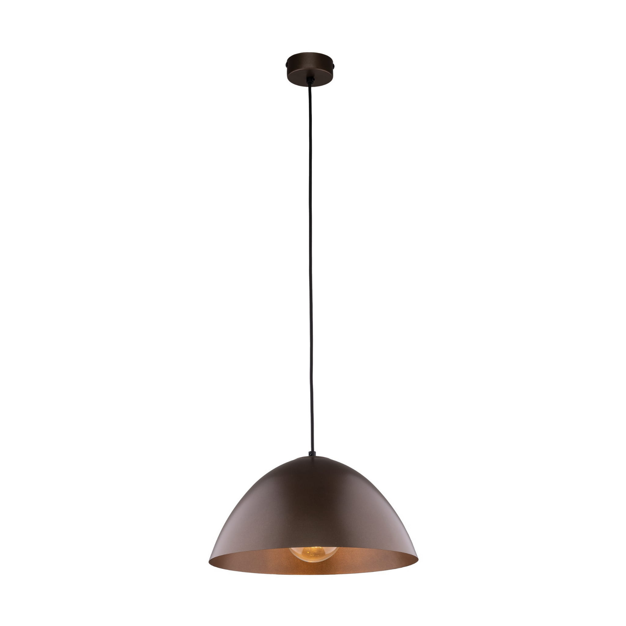 Lampa wisząca klasyczna retro klosz metalowy miska brązowa TK Lighting Faro 4332 1x15W E27