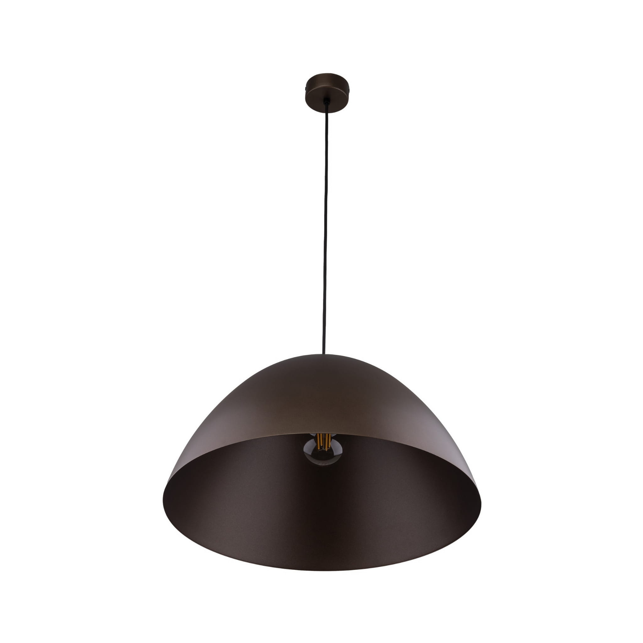 Lampa wisząca klasyczna retro klosz metalowy miska brązowa TK Lighting Faro 4509 1x15W E27