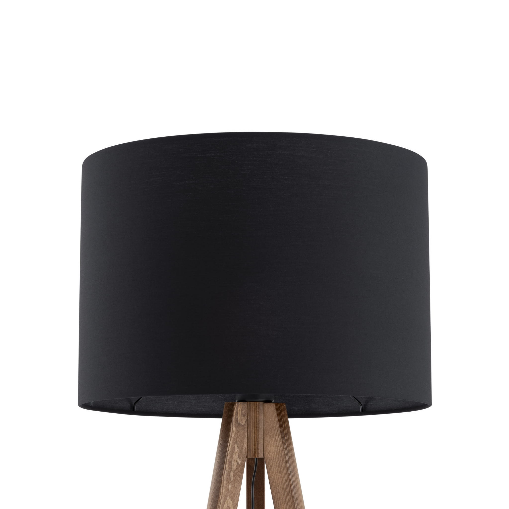 Lampa podłogowa nowoczesna skandynawska boho drewniana klosz materiałowy orzech czarna TK Lighting Grand 16005 1x15W E27