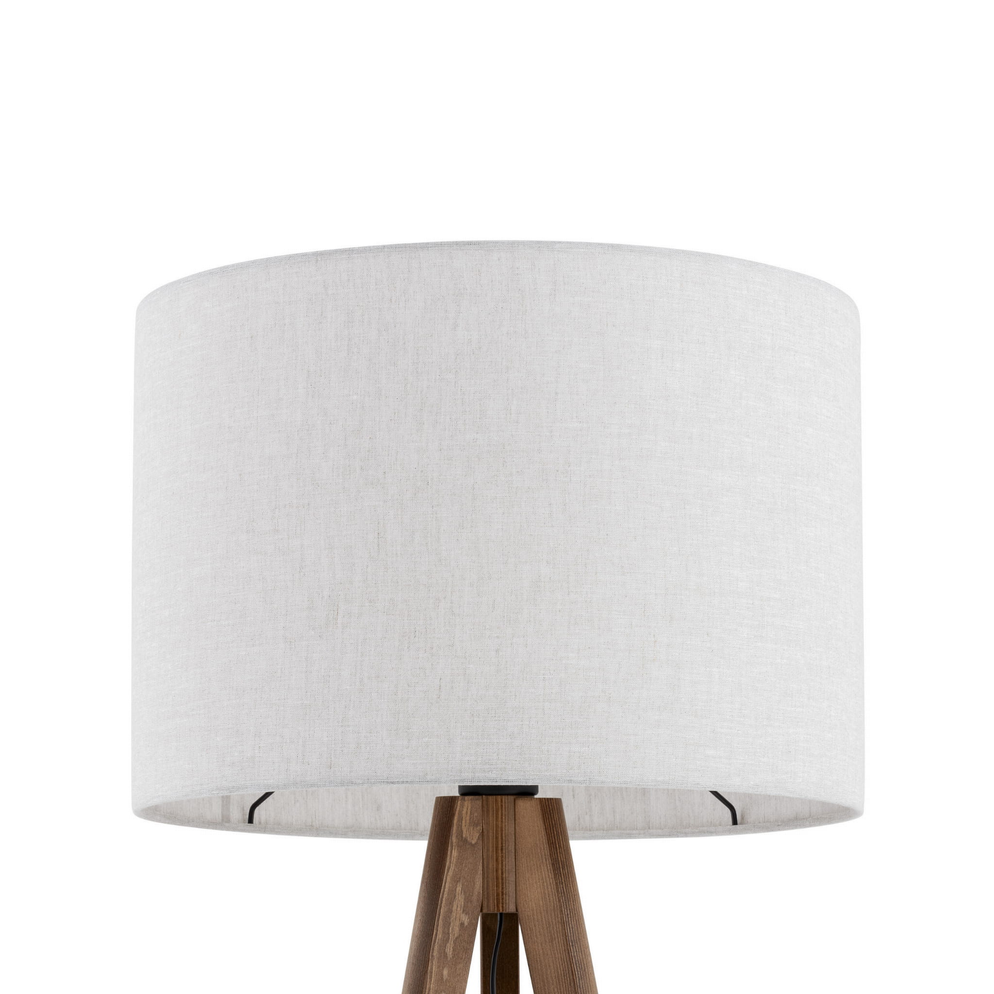 Lampa podłogowa nowoczesna skandynawska boho drewniana klosz materiałowy orzech lniana TK Lighting Grand 16004 1x15W E27
