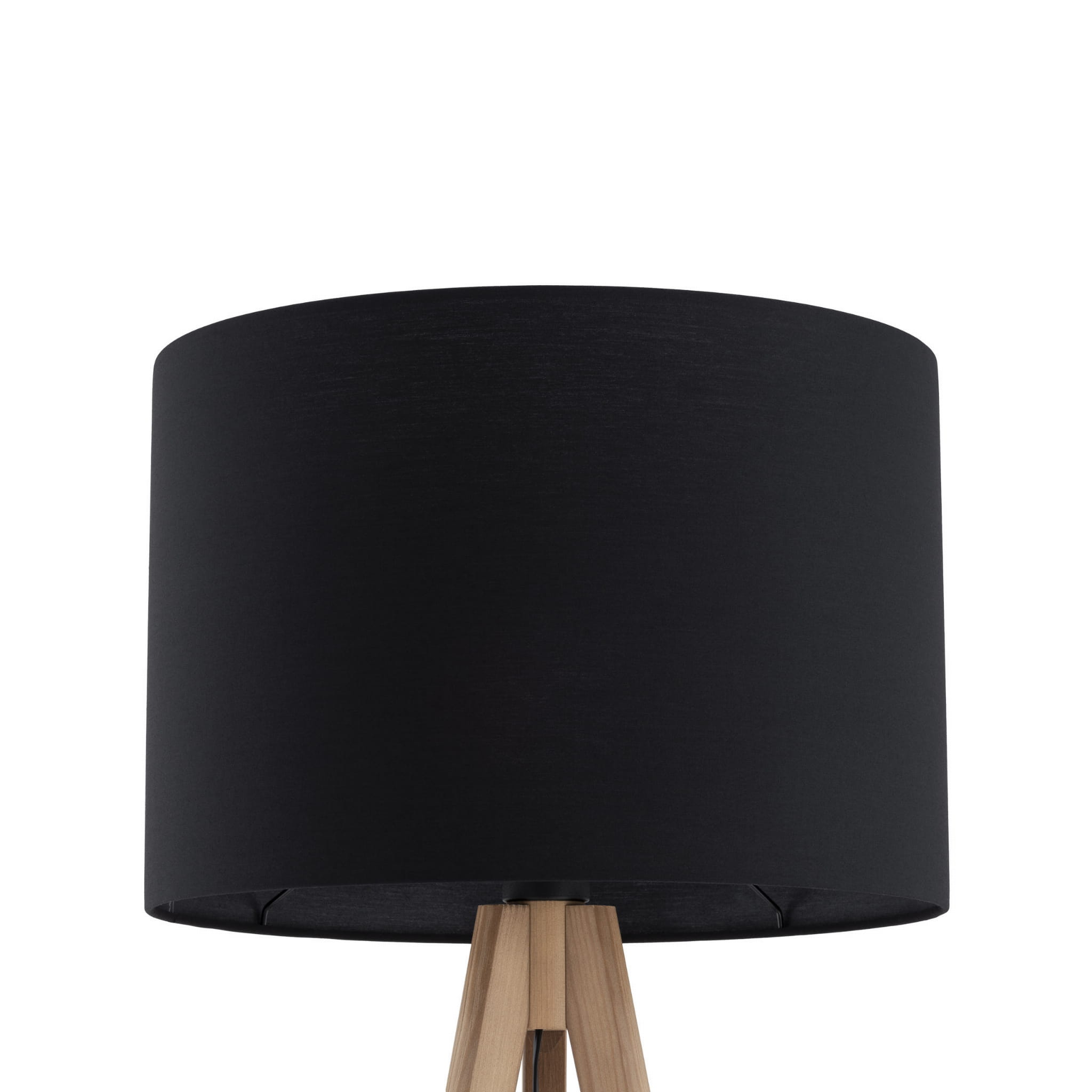 Lampa podłogowa nowoczesna skandynawska boho drewniana klosz materiałowy sosna czarna TK Lighting Grand 16008 1x15W E27