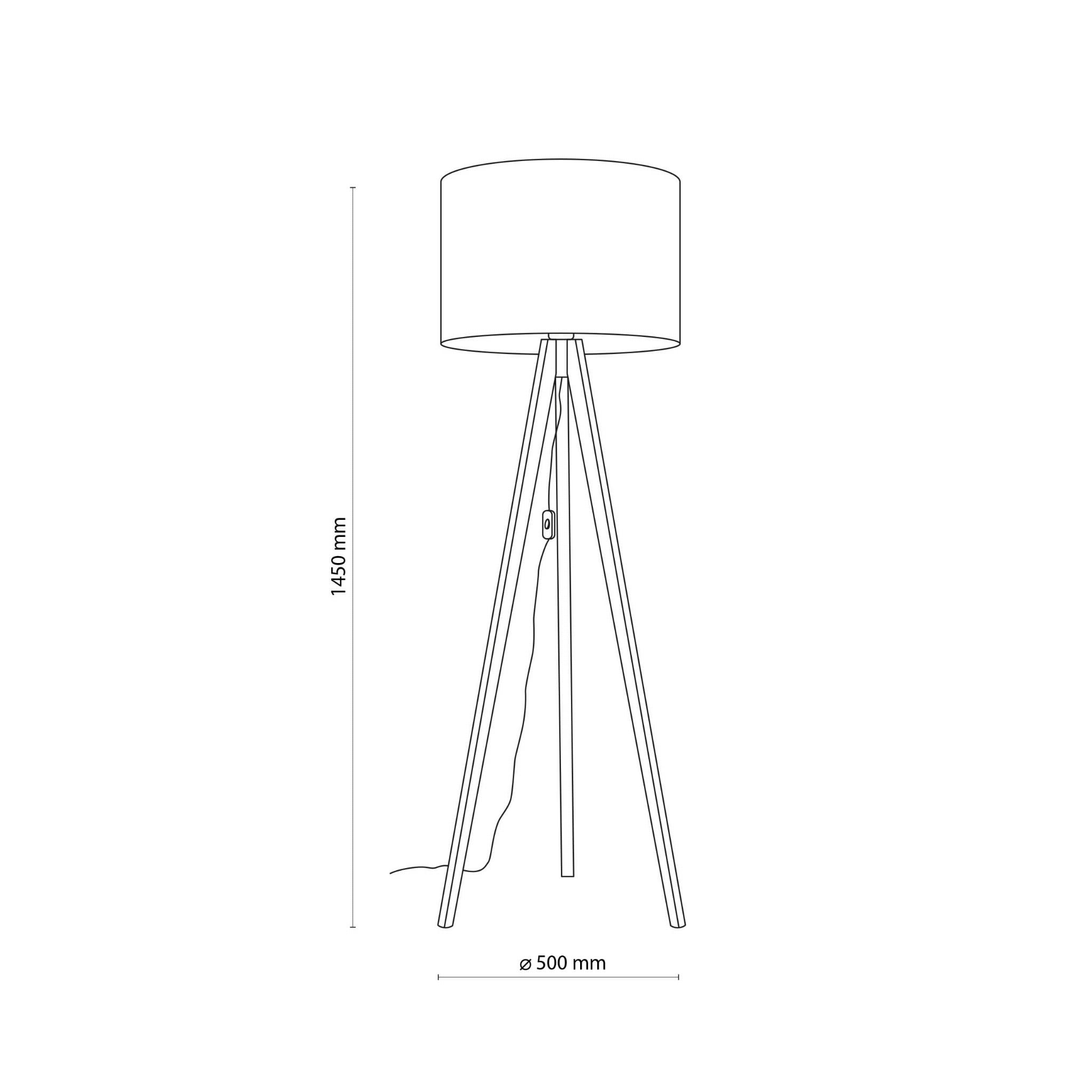 Lampa podłogowa nowoczesna skandynawska boho drewniana klosz materiałowy sosna biała TK Lighting Grand 16006 1x15W E27