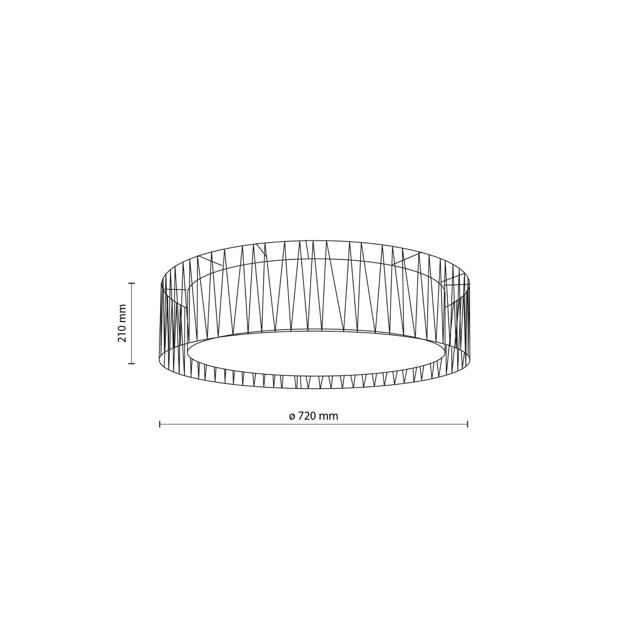 Plafon nowoczesny skandynawski boho pręty metalowe abażur materiałowy czarny juta TK Lighting Harmony 4556 4x15W E27