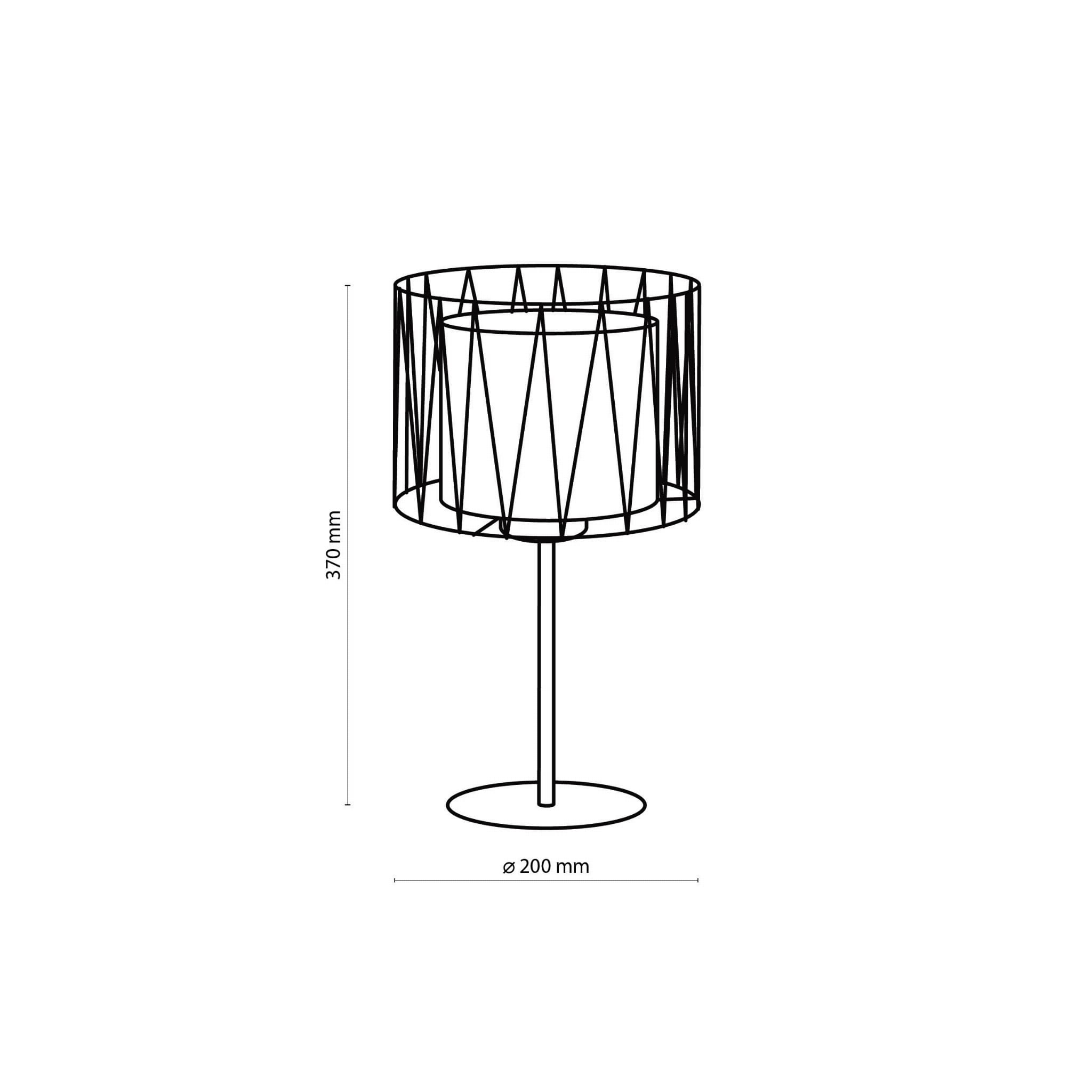 Lampka nowoczesny skandynawski boho pręty metalowe abażur materiałowy czarna juta TK Lighting Harmony 5889 1x15W E27