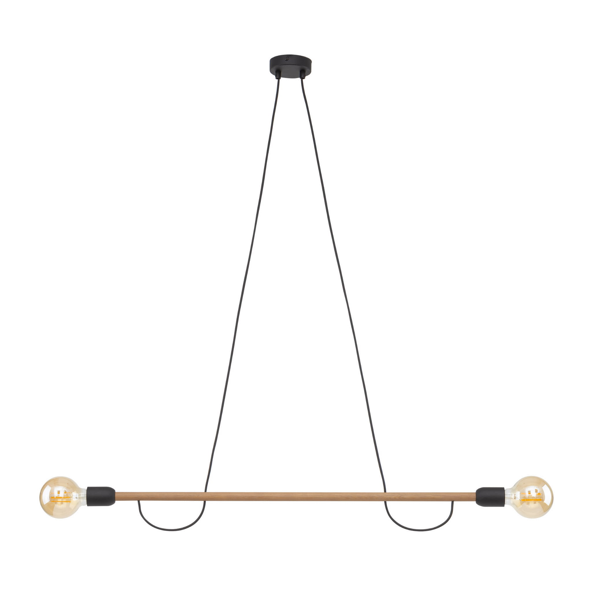 Lampa wisząca patyk pająk TK Lighting Helix 4948 2x15W E27 czarna drewniana