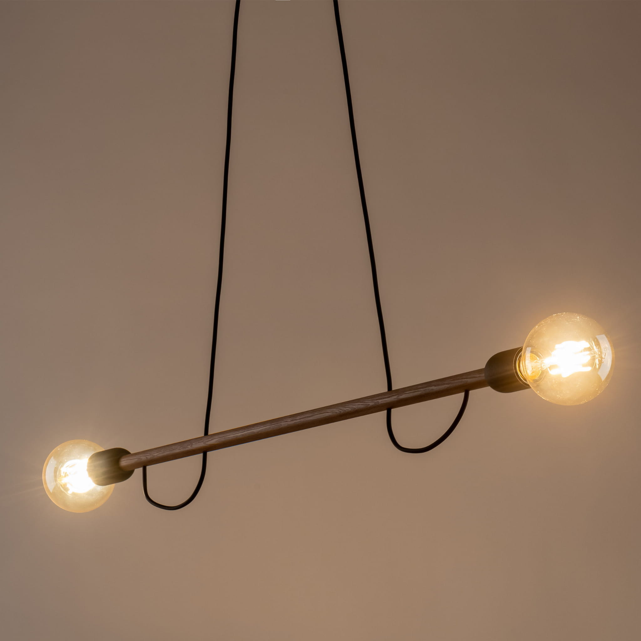 Lampa wisząca patyk pająk TK Lighting Helix 4948 2x15W E27 czarna drewniana