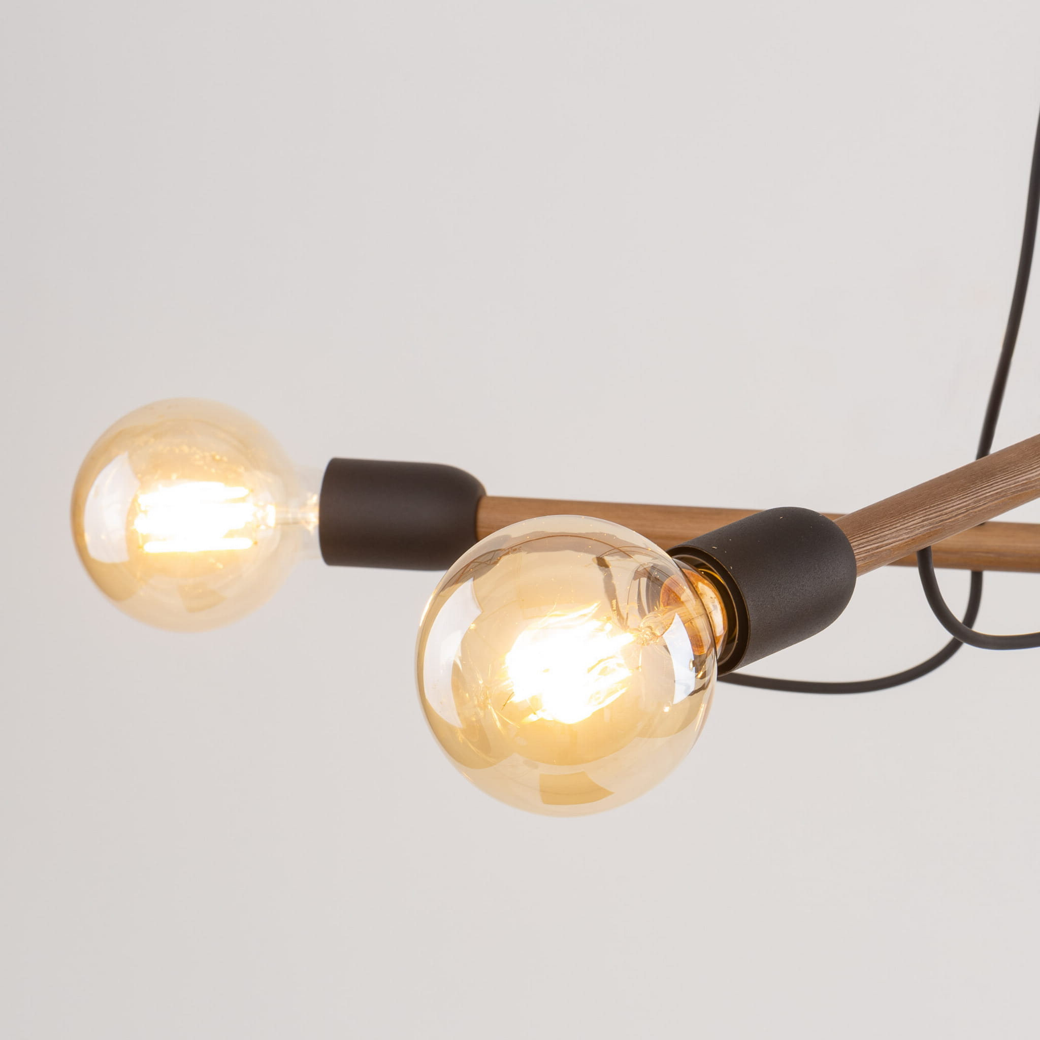 Lampa wisząca patyk pająk TK Lighting Helix 4949 4x15W E27 czarna drewniana