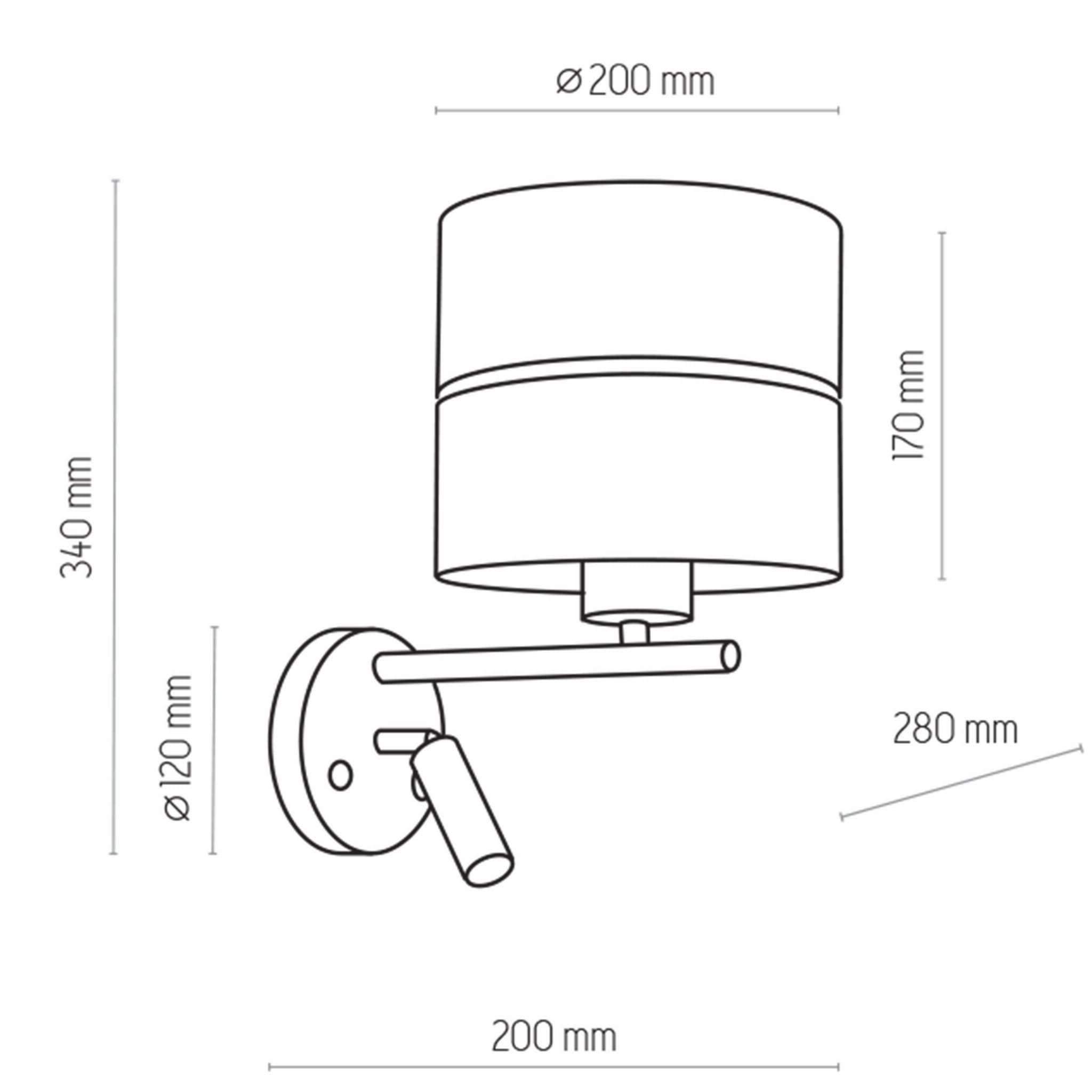 Kinkiet lampa ścienna nowoczesny metalowy klosz TK Lighting Hilton 2579 1x60W+1x3W E27+LED czarny złoty