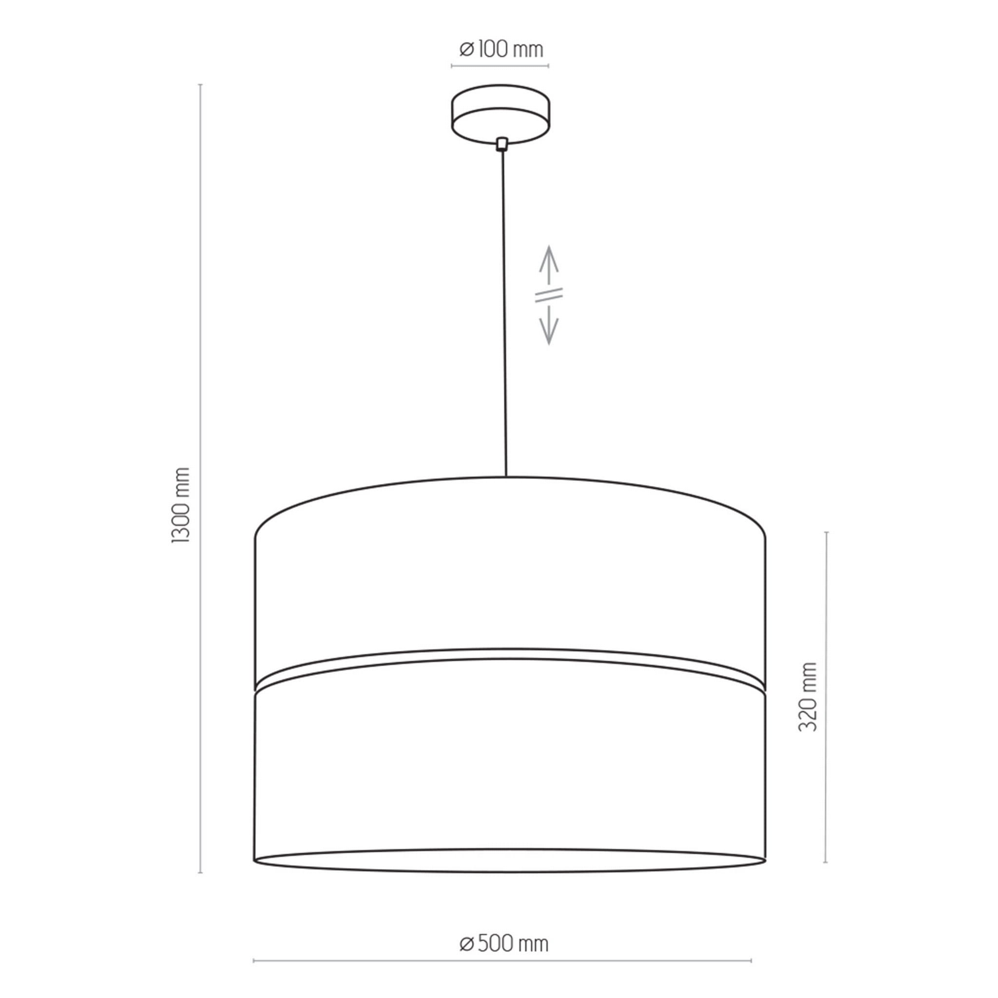 Lampa wisząca metalowo materiałowy klosz TK Lighting Hilton 4346 1x15W E27 czarny złoty