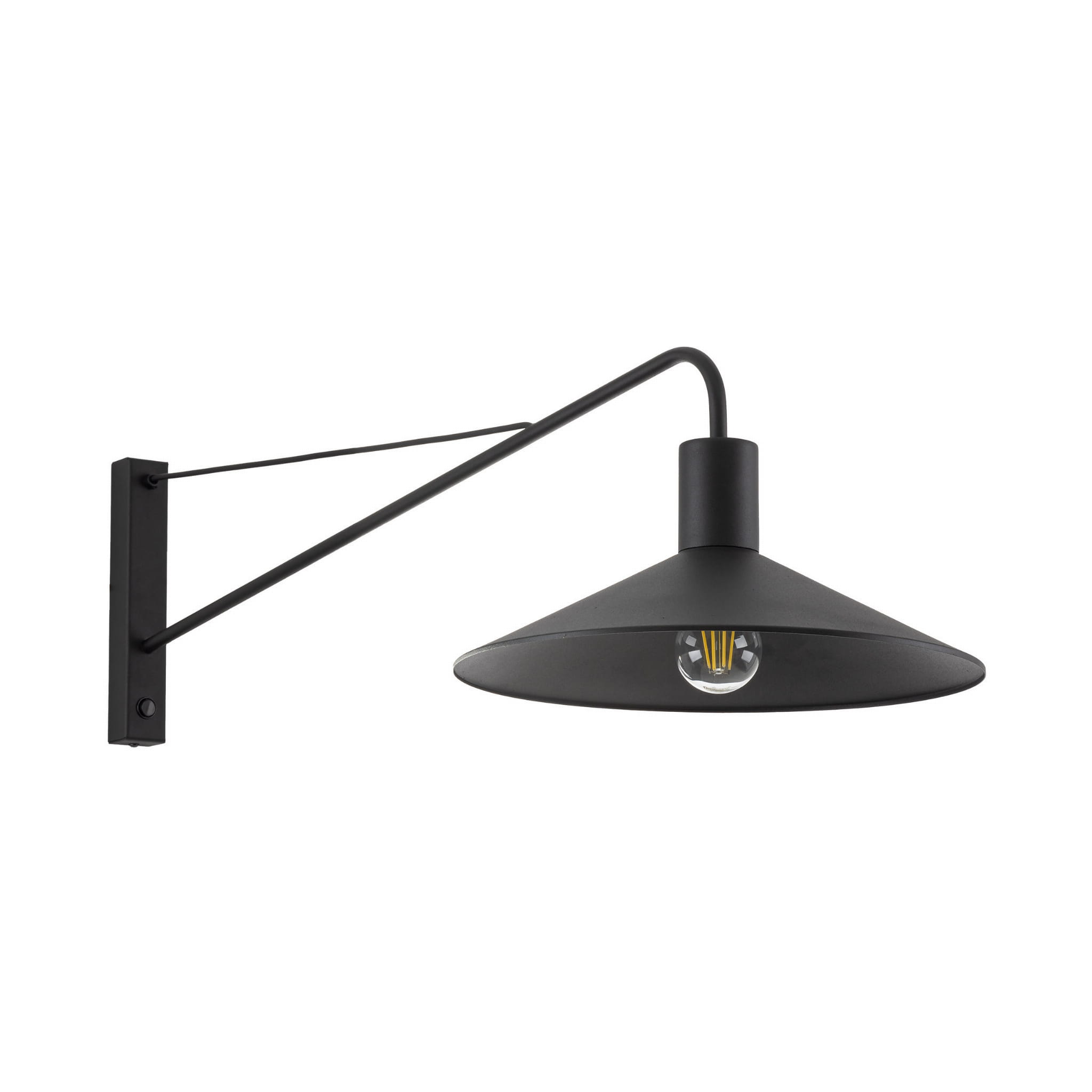 Kinkiet nowoczesny industrialny loft klosz metalowy czarny TK Lighting Jump 6638 1x15W E27