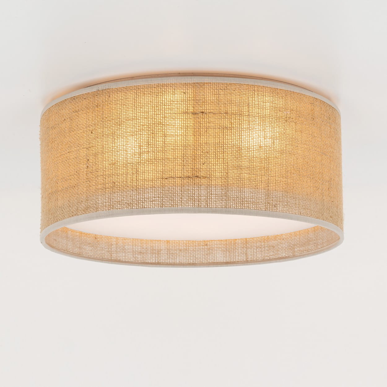 Plafon nowoczesny rustykalny boho abażur materiałowy juta biały TK Lighting Juta 5798 2x15W E27