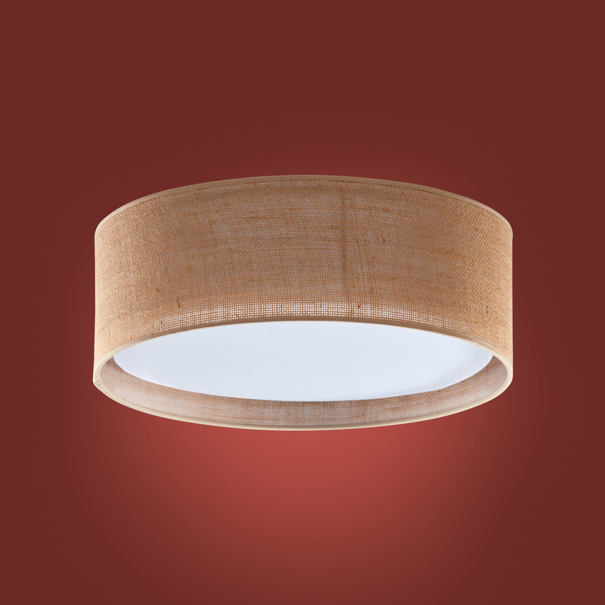 Plafon nowoczesny rustykalny boho abażur materiałowy juta biały TK Lighting Juta 5798 1x15W E27