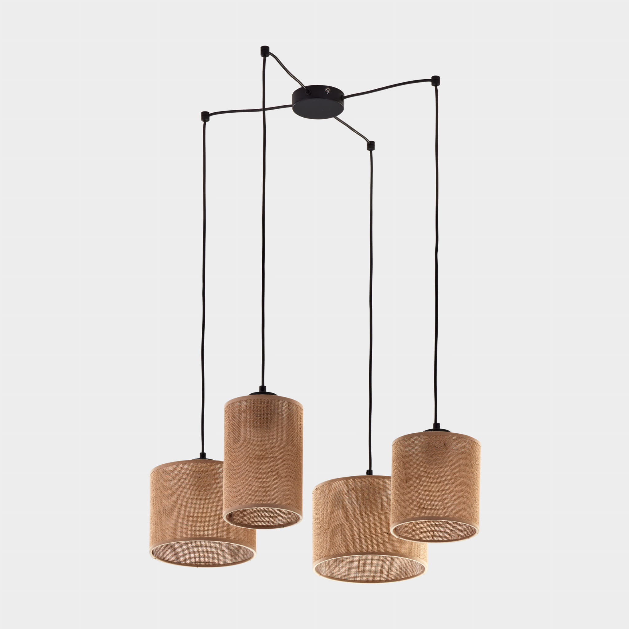 TK Lighting Juta 6585 lampa wisząca 4X15W E27 brązowa czarna