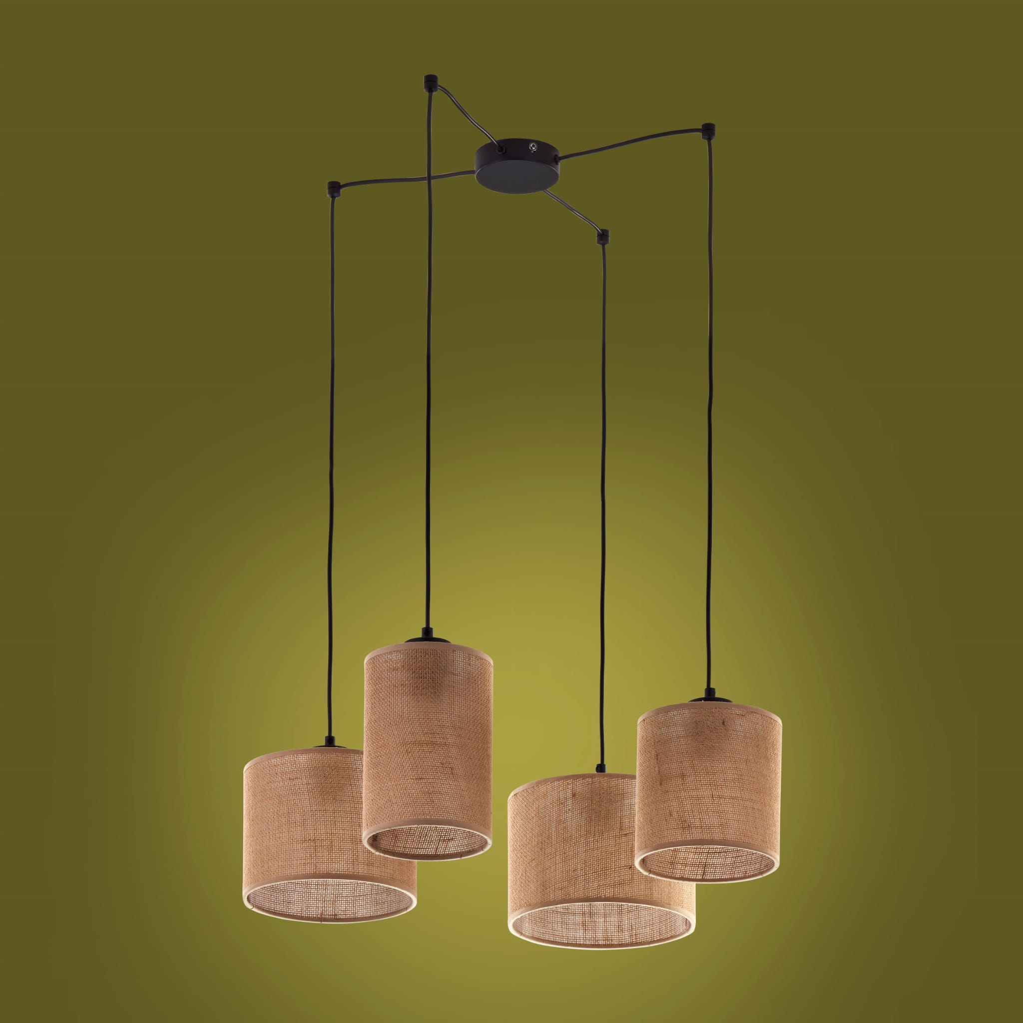 TK Lighting Juta 6585 lampa wisząca 4X15W E27 brązowa czarna