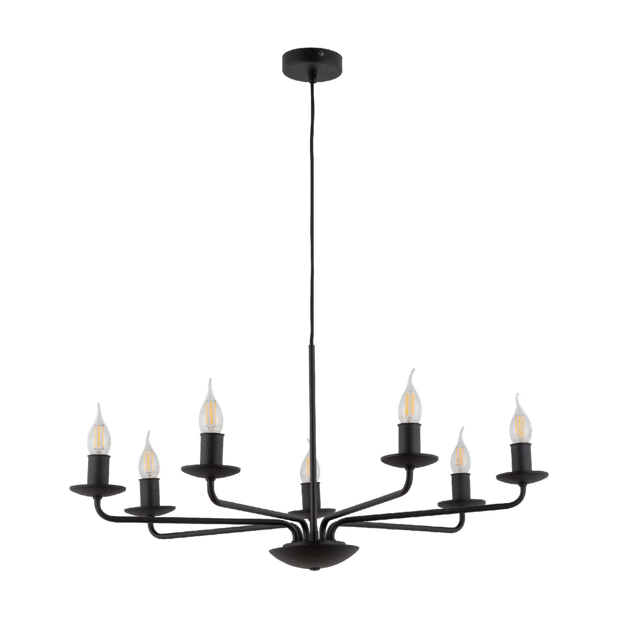 Lampa wisząca do salonu żyrandol świecznikowy loft Tk Lighting Limal 4613 7x40W E14 czarna