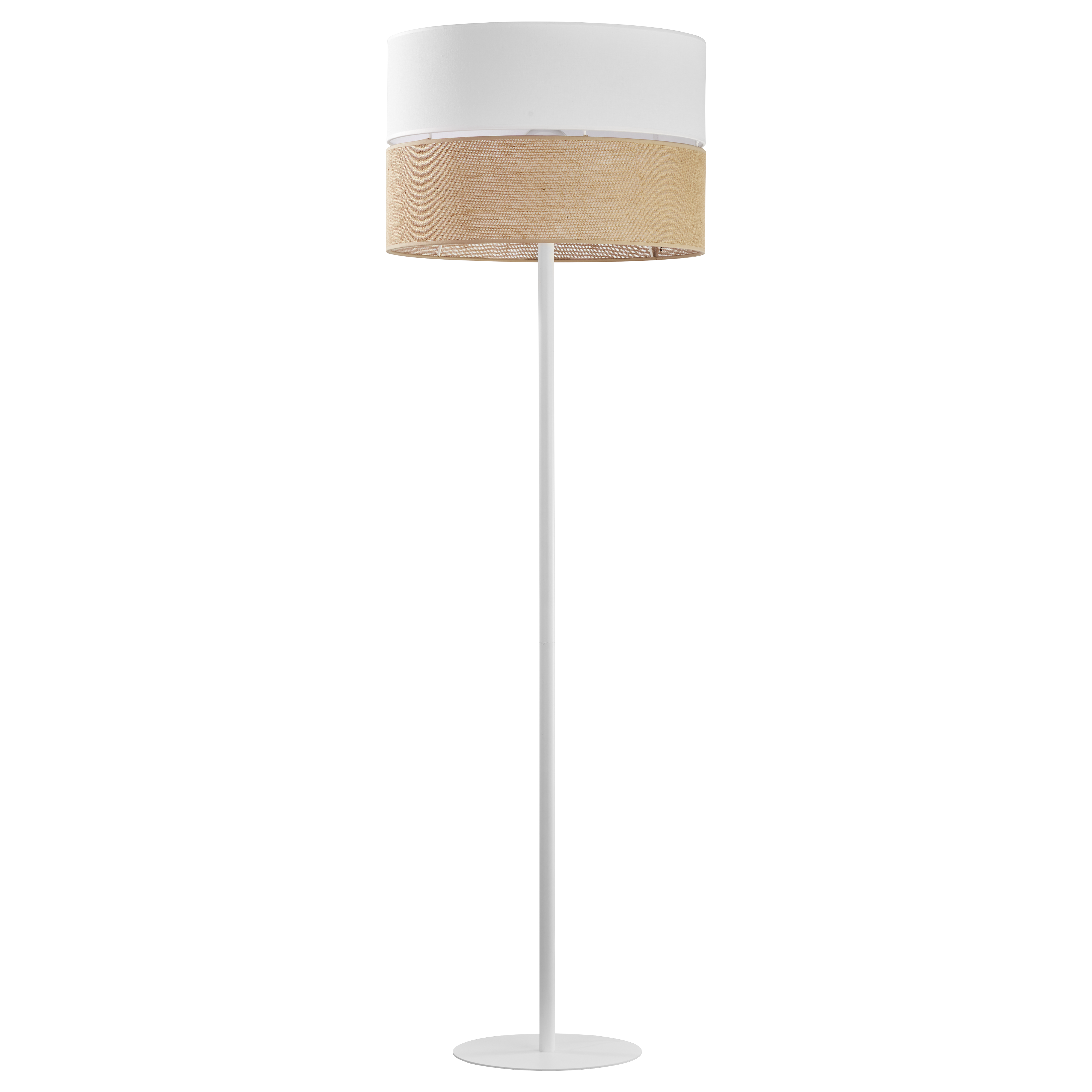 TK Lighting Linobianco 5241 lampa stojąca podłogowa 1x60W E27 biała brązowa