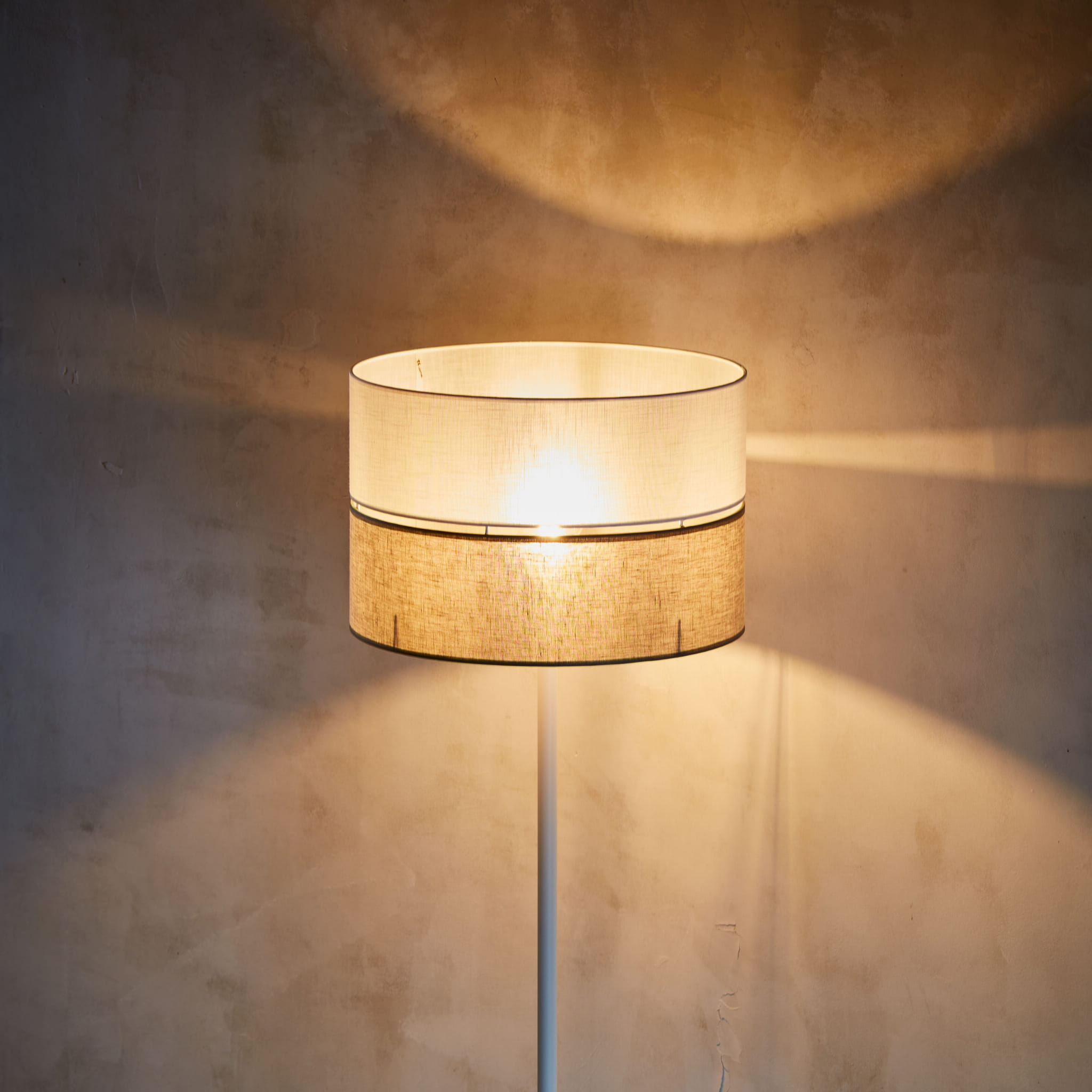 TK Lighting Linobianco 5241 lampa stojąca podłogowa 1x60W E27 biała brązowa