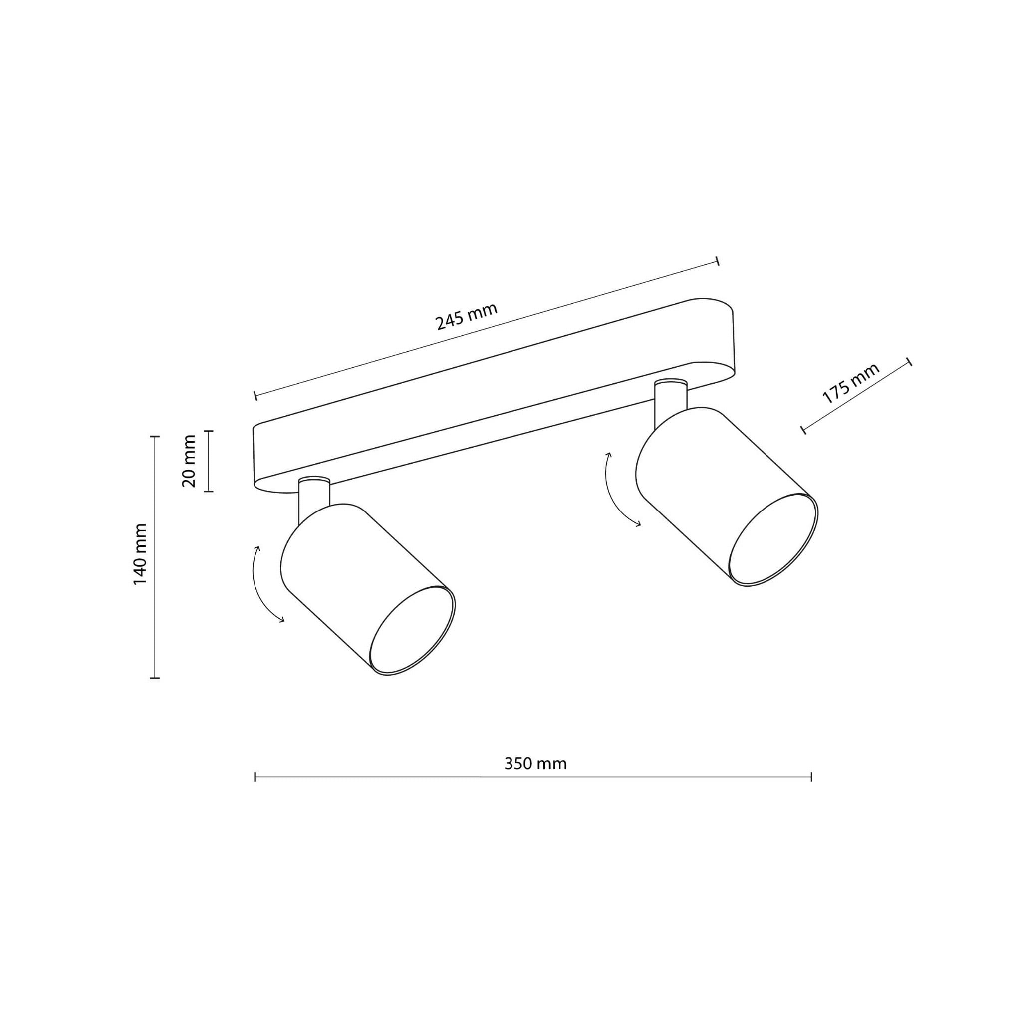 Plafon nowoczesny skandynawski loft metalowy reflektory różowy TK Lighting Livia 10233 2x10W GU10