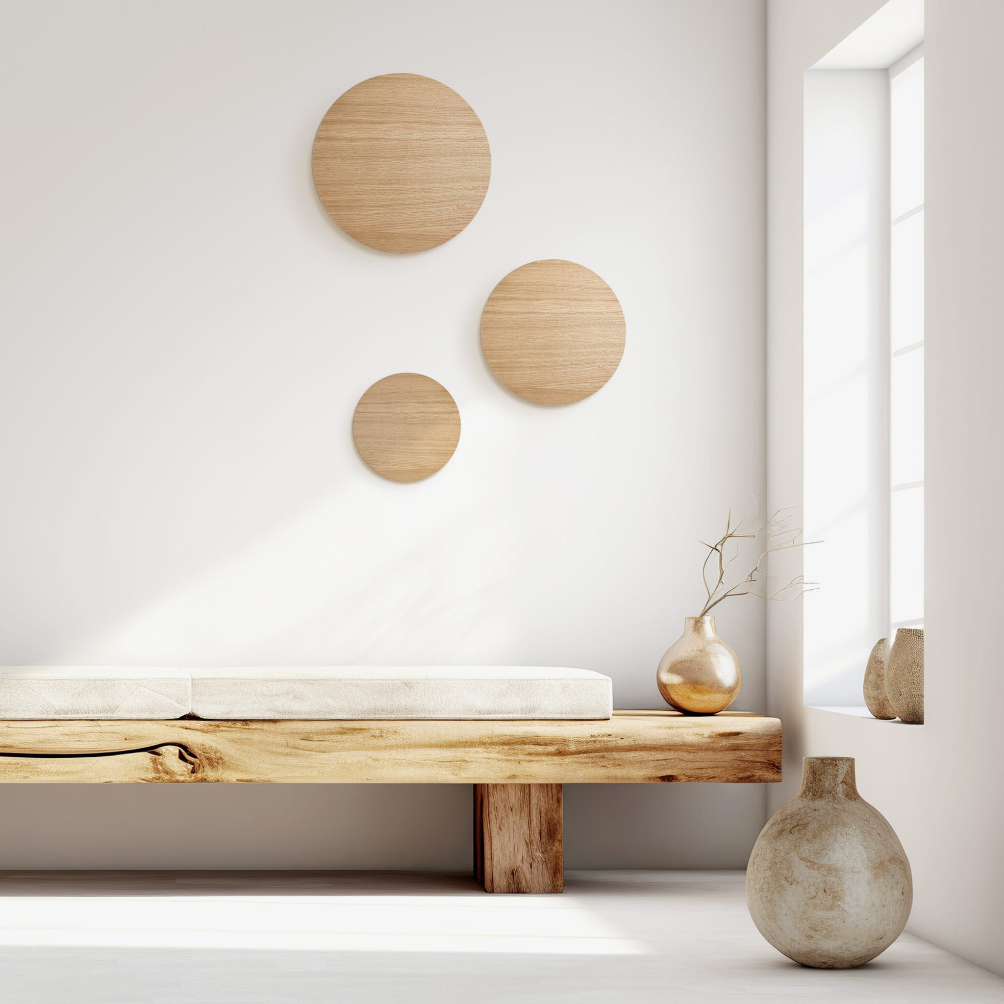 Kinkiet nowoczesny rustykalny loft koło dąb TK Lighting Luna 5449 4x8W G9