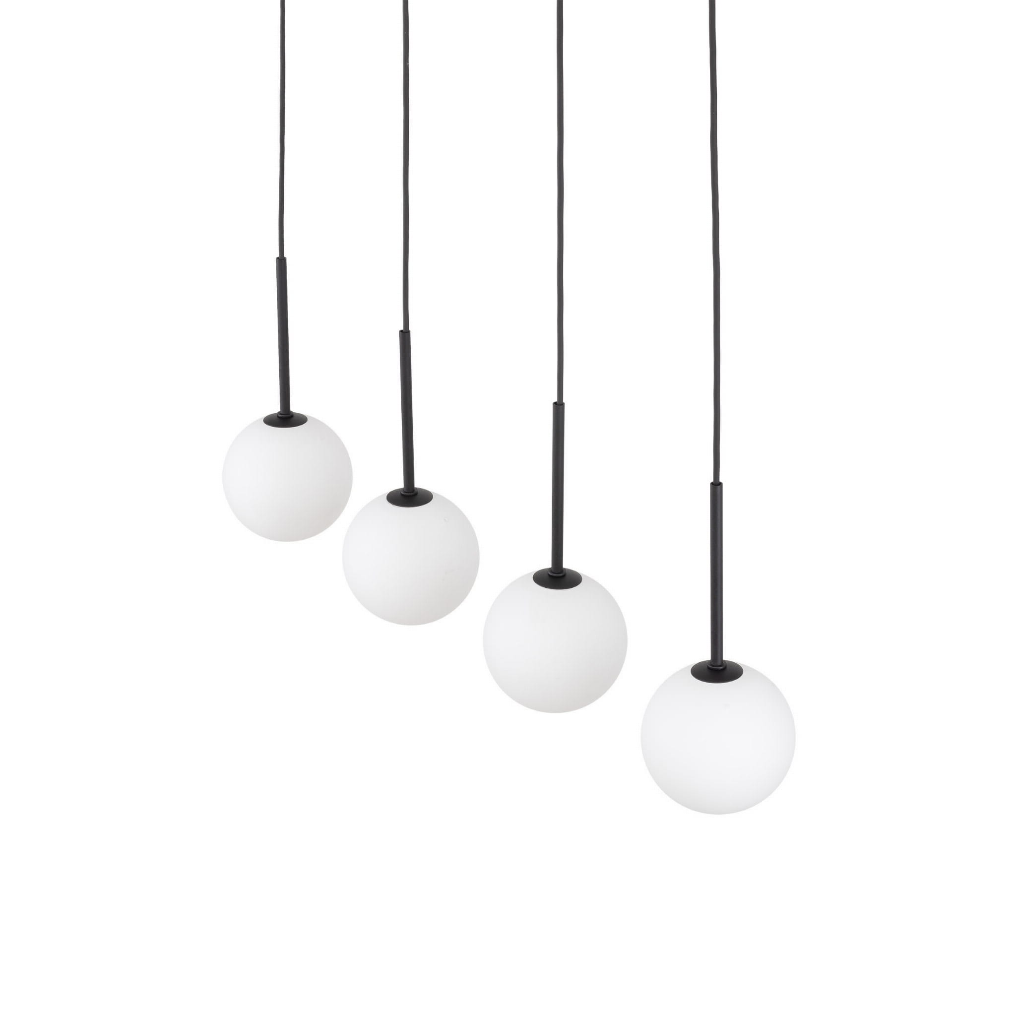 Lampa wisząca listwa nowoczesna elegancka skandynawska klosz szklany kule czarna biała TK Lighting Martin 4503 4x6W G9