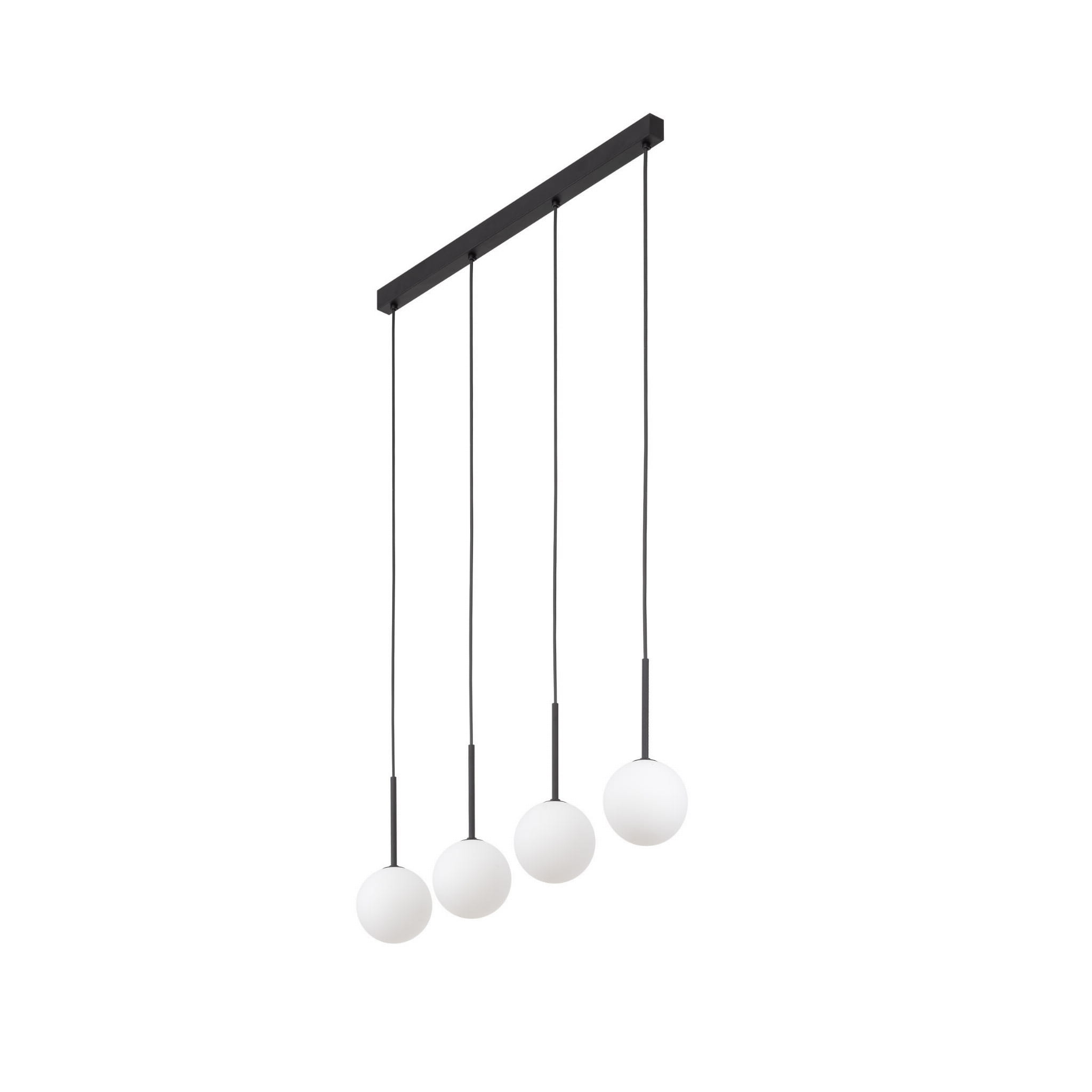 Lampa wisząca listwa nowoczesna elegancka skandynawska klosz szklany kule czarna biała TK Lighting Martin 4503 4x6W G9