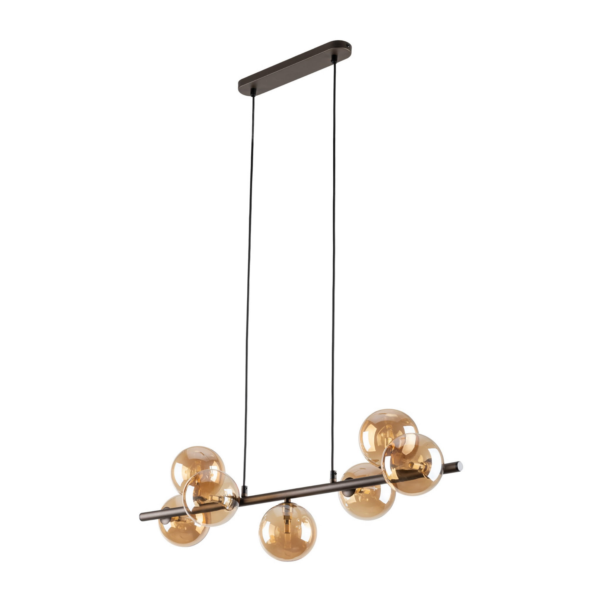 Lampa wisząca listwa nowoczesna elegancka skandynawska klosz szklany kule czarna biała TK Lighting Martin 4504 6x6W G9