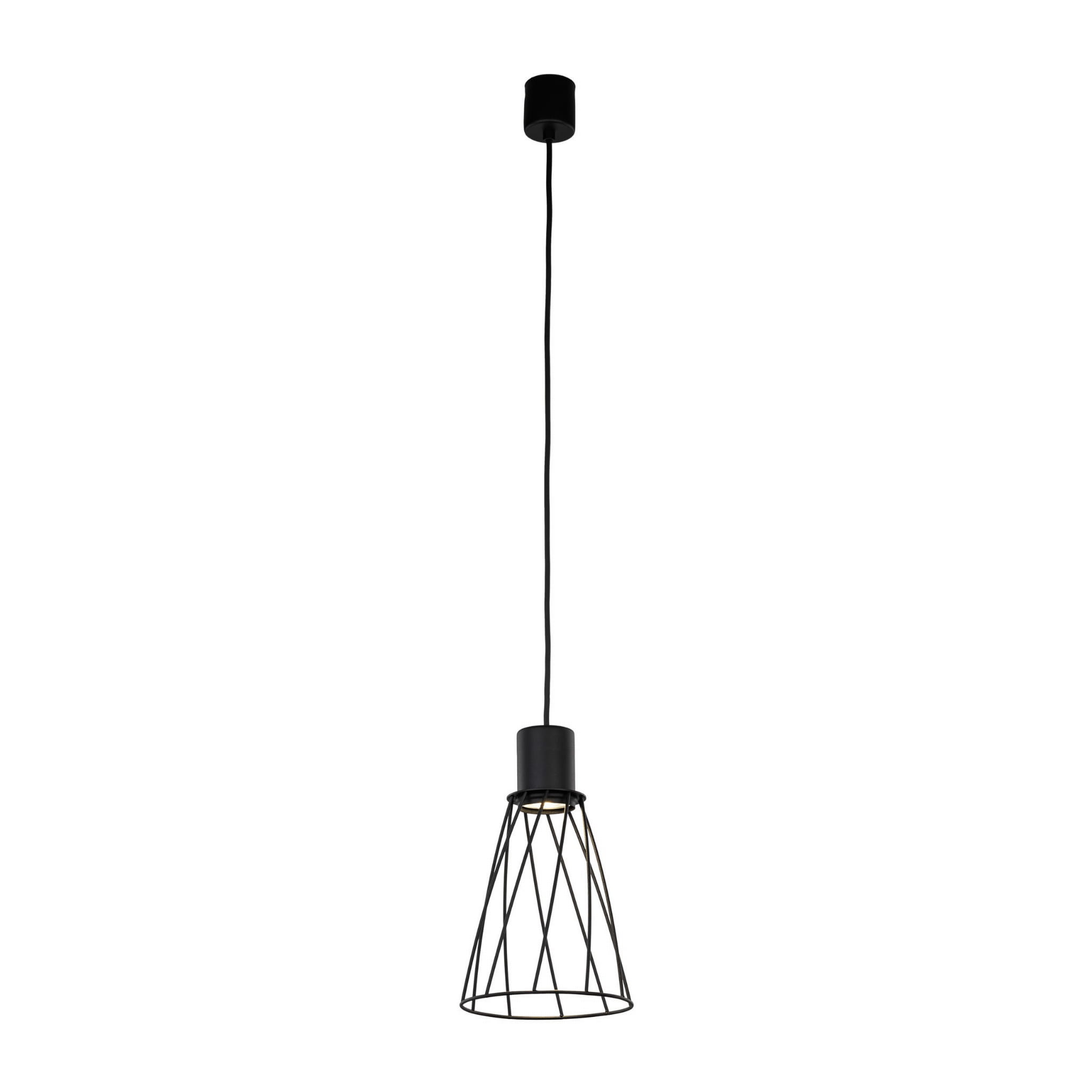 Lampa wisząca nowoczesna industrialna loft ażurowa klosz metalowy pręty stożek czarna TK Lighting Modesto 10159 1x10W GU10