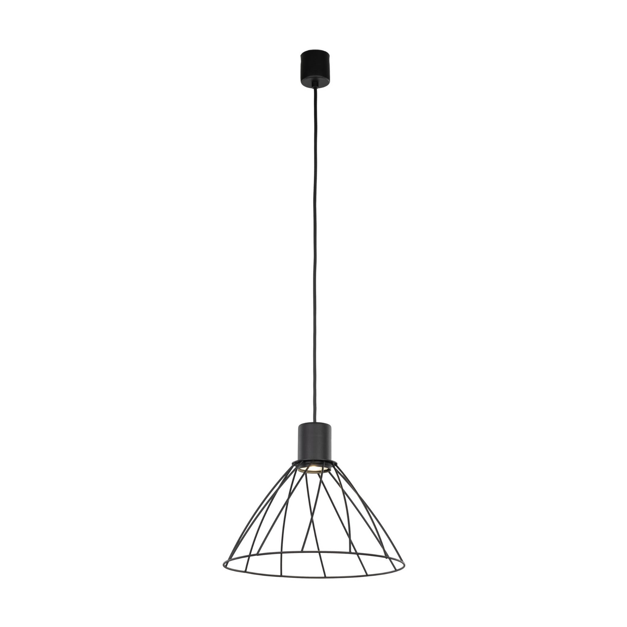 Lampa wisząca nowoczesna industrialna loft ażurowa klosz metalowy pręty stożek czarna TK Lighting Modesto 10160 1x10W GU10